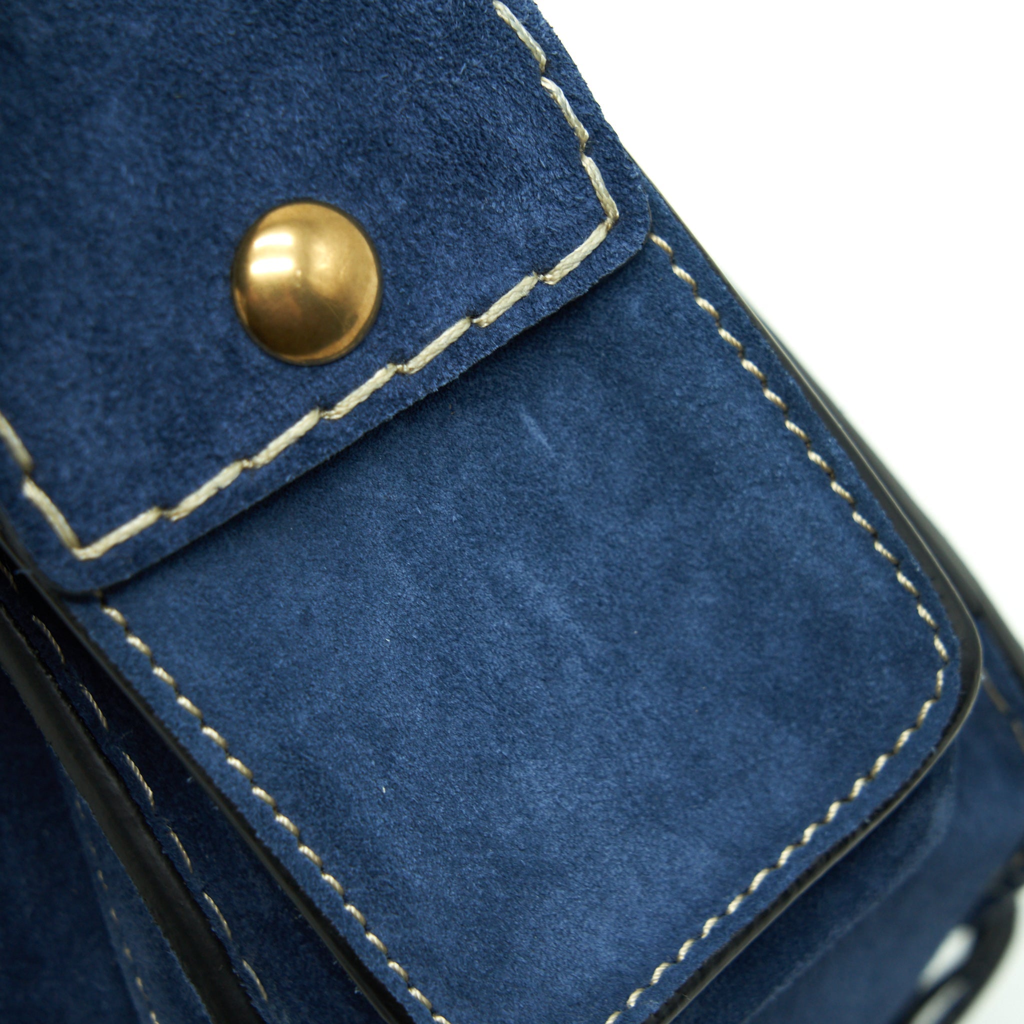 CHLOE PORTE EPAULE BAG SUEDE ROYAL BLUE GHW