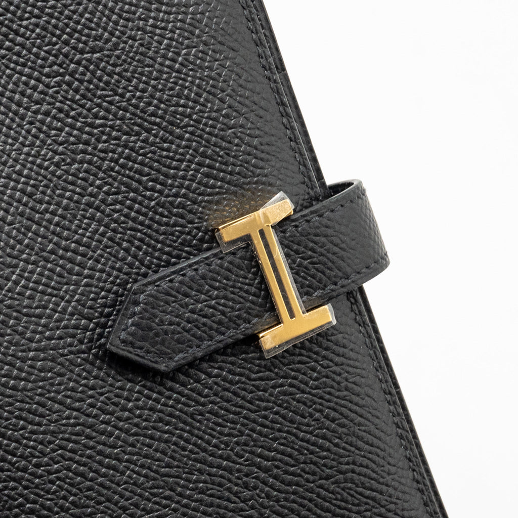 HERMES BEARN WALLET EPSOM BLACK GHW