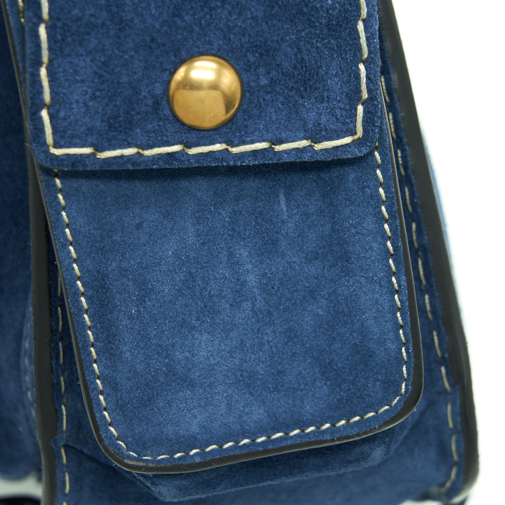 CHLOE PORTE EPAULE BAG SUEDE ROYAL BLUE GHW