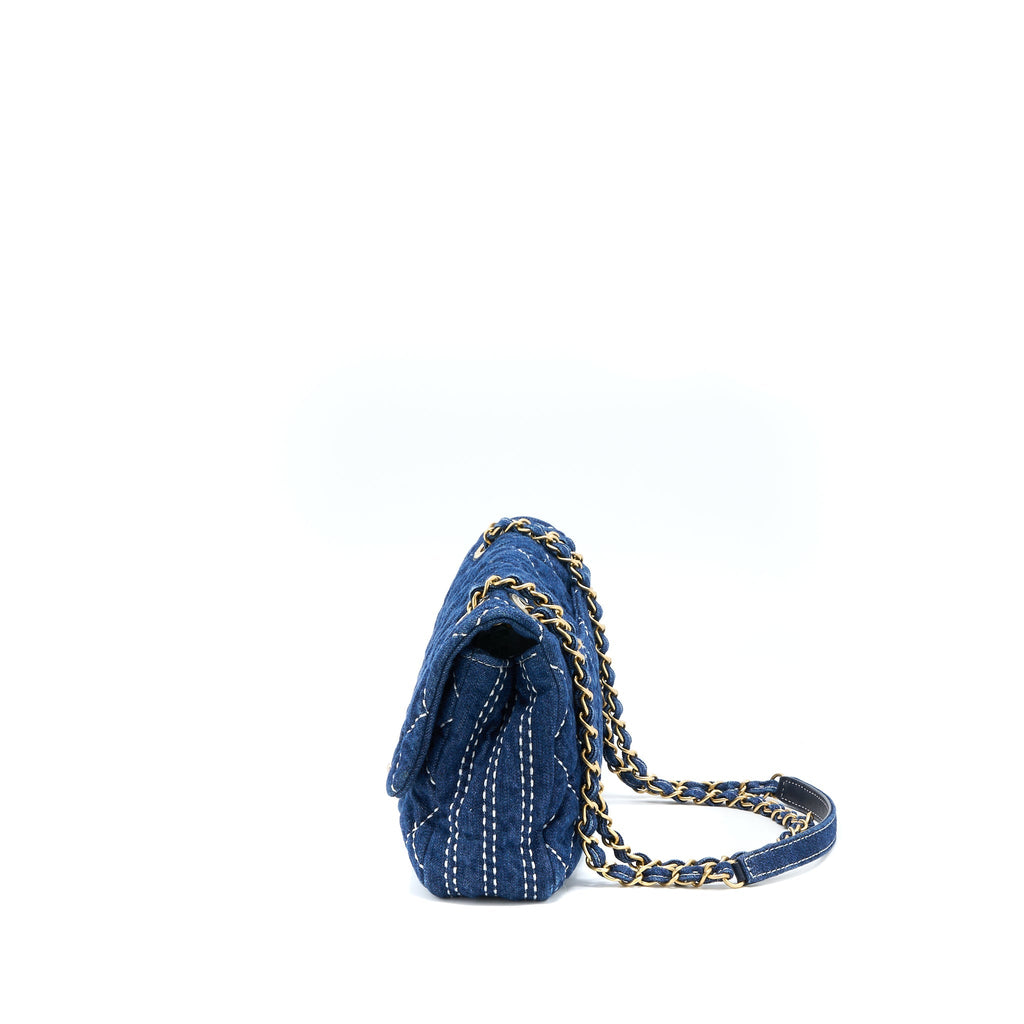 CHANEL DENIM FLAP BAG GHW