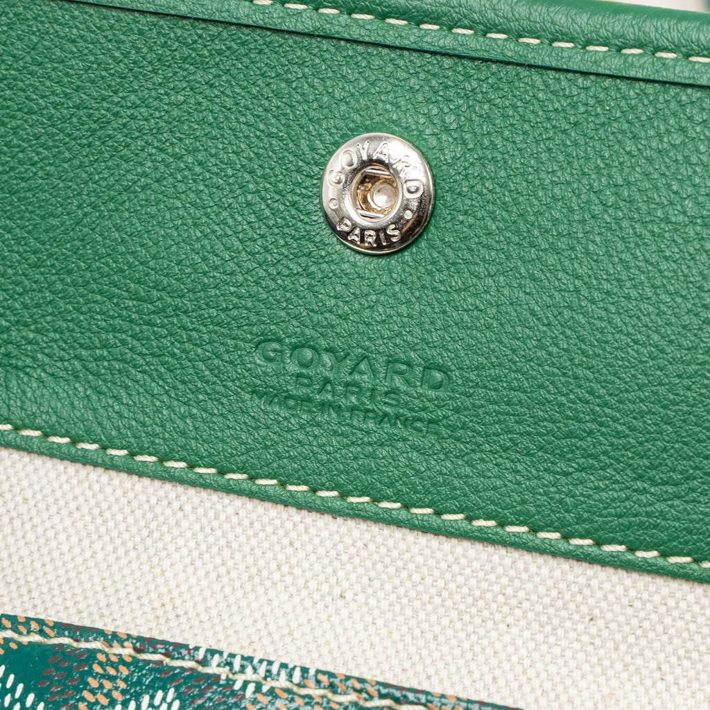 GOYARD SAINT LOUIS PM TOTE BAG GOYARDINE CANVAS GREEN SHW