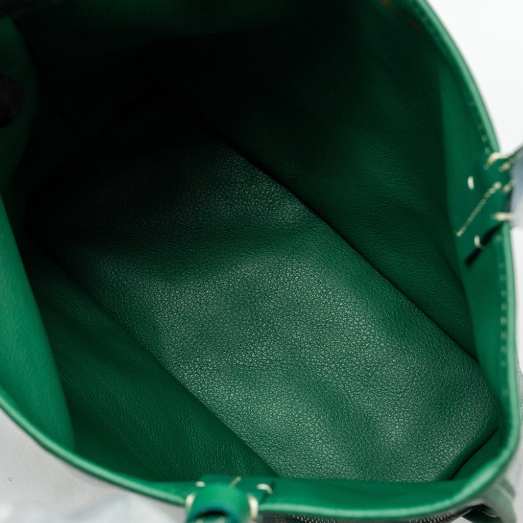 GOYARD MINI ANJOU TOTE BAG GOYARDLINE CANVAS / CALFSKIN GREEN SHW