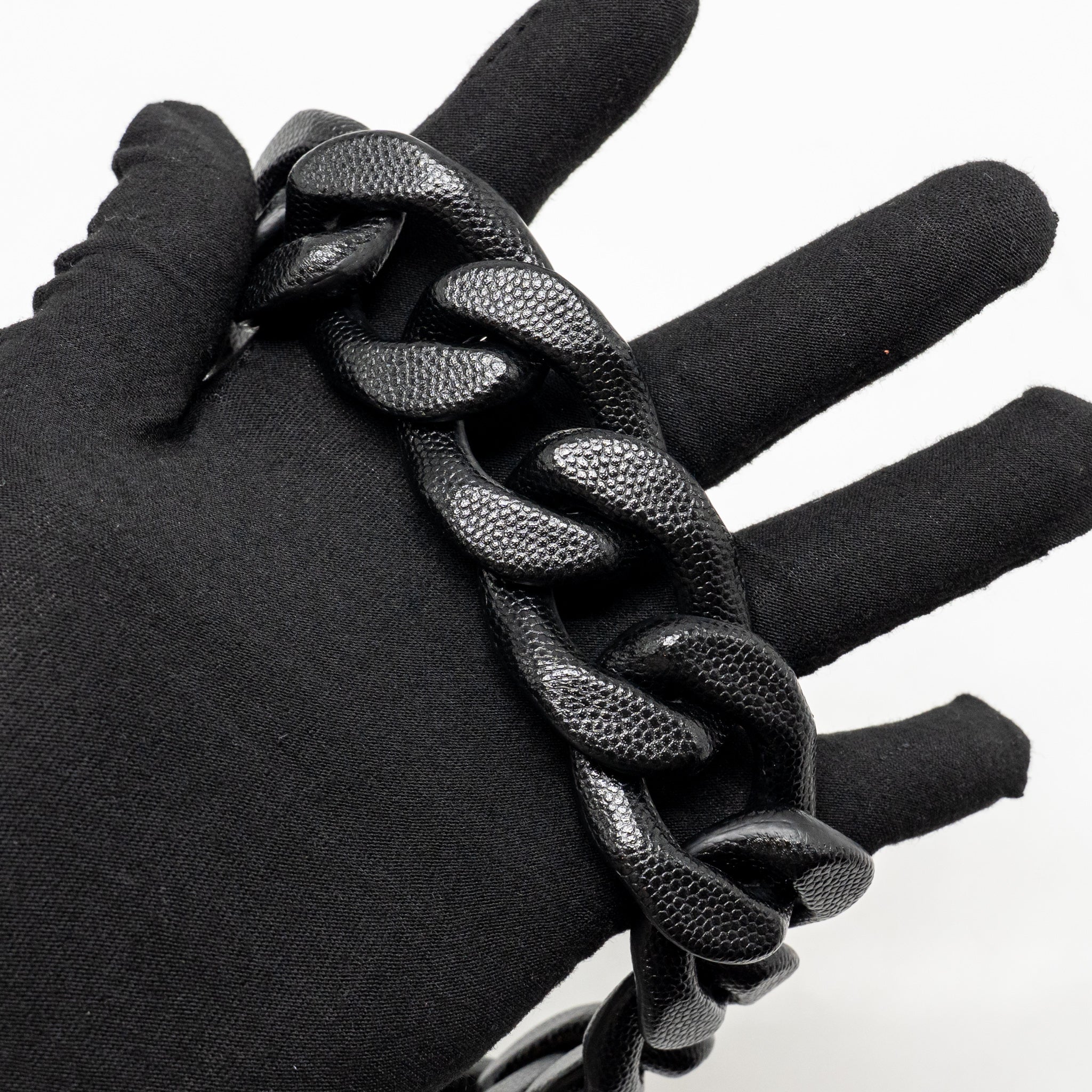 CHANEL GIANT BLACK CHAIN MINI FLAP BAG CAVIAR BLACK GHW (MICROCHIP)