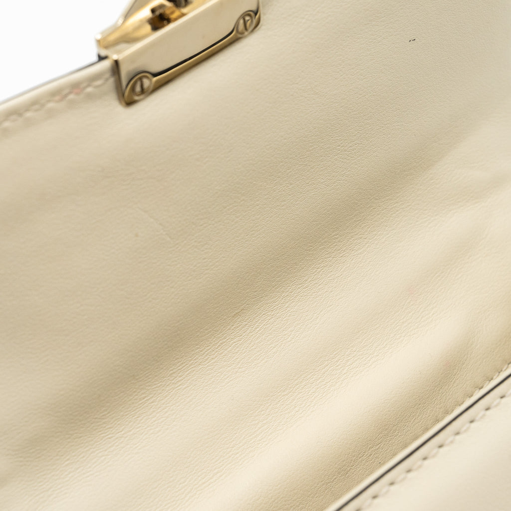 VALENTINO GARAVANI ROCKSTUD GLAM LOCK CHAIN BAG LEATHER WHITE LGHW