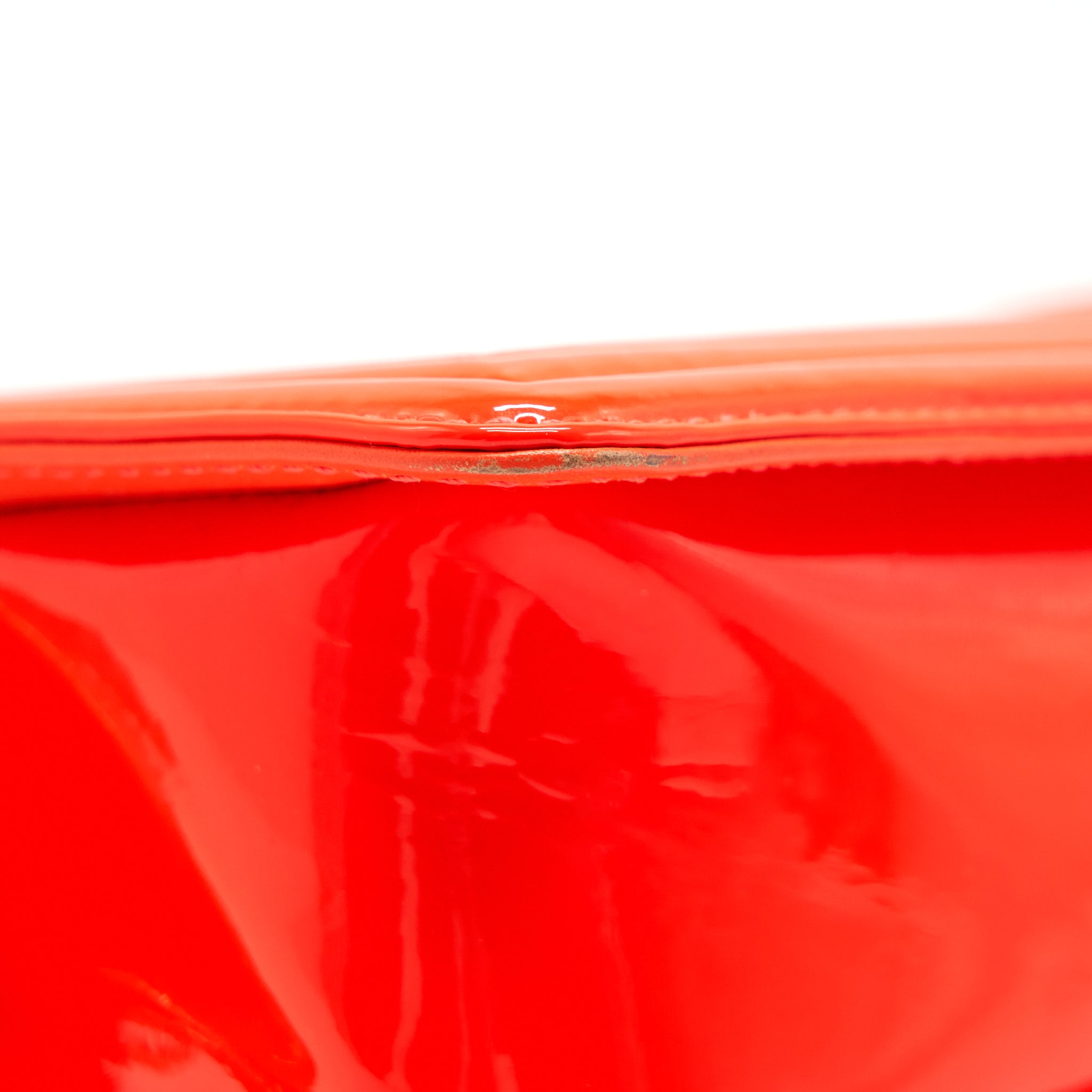 CHANEL SMALL BOY BAG PATENT LEATHER BRIGHT ORANGE GHW