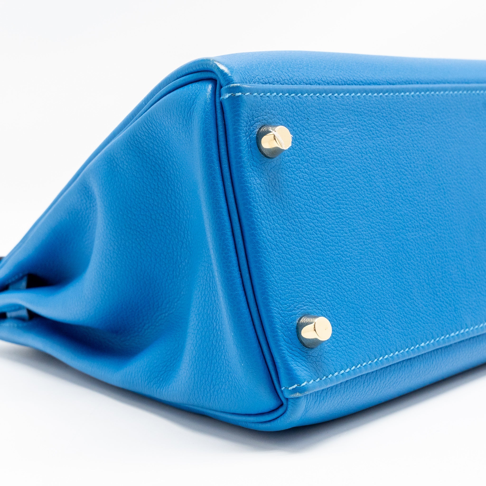 HERMES KELLY 32 EVERCOLOR BLUE HYDRA GHW