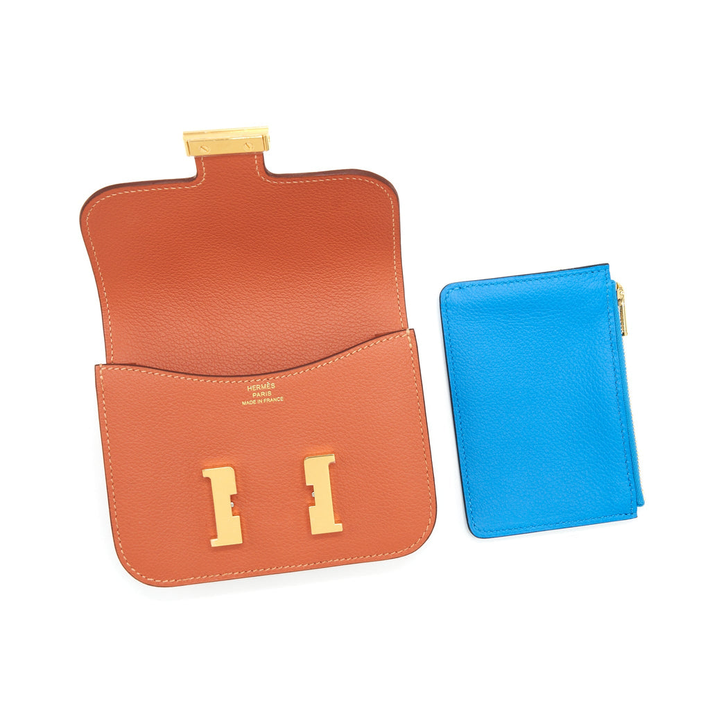 HERMES CONSTANCE SLIM EVERCOLOR BLUSH / BLUE FRIDA GHW