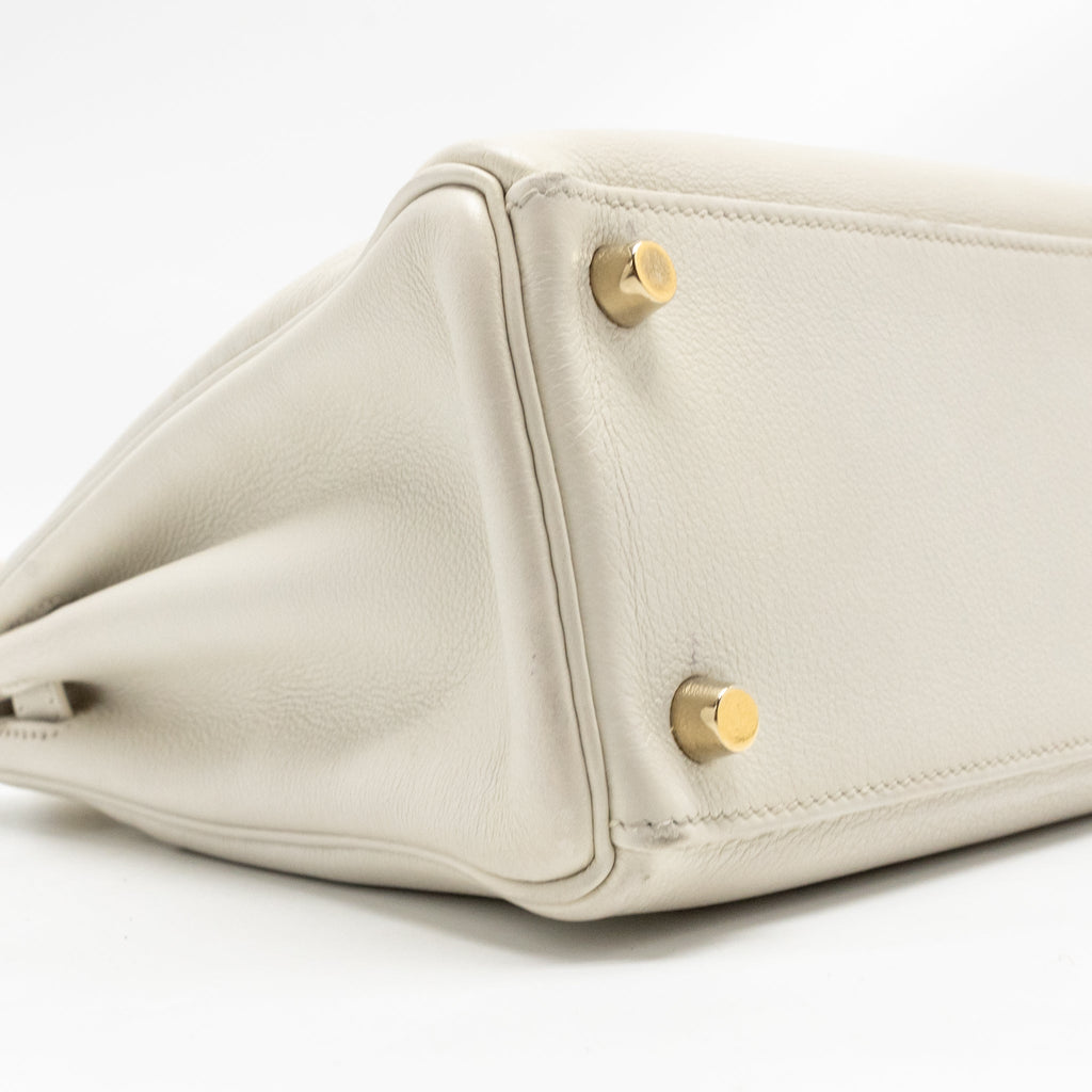 HERMES KELLY 25 EVERCOLOR BLANC GHW