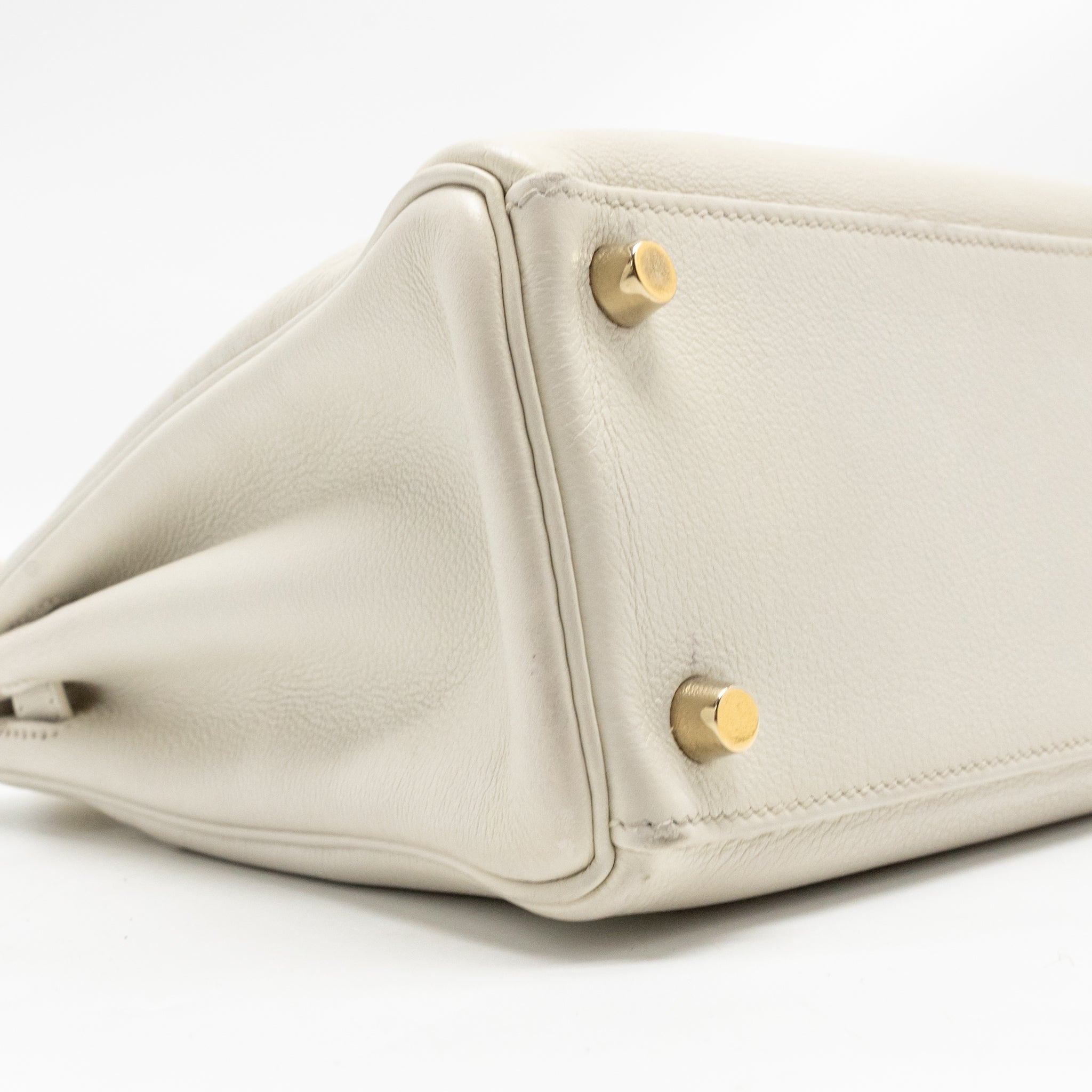 HERMES KELLY 25 EVERCOLOR BLANC GHW