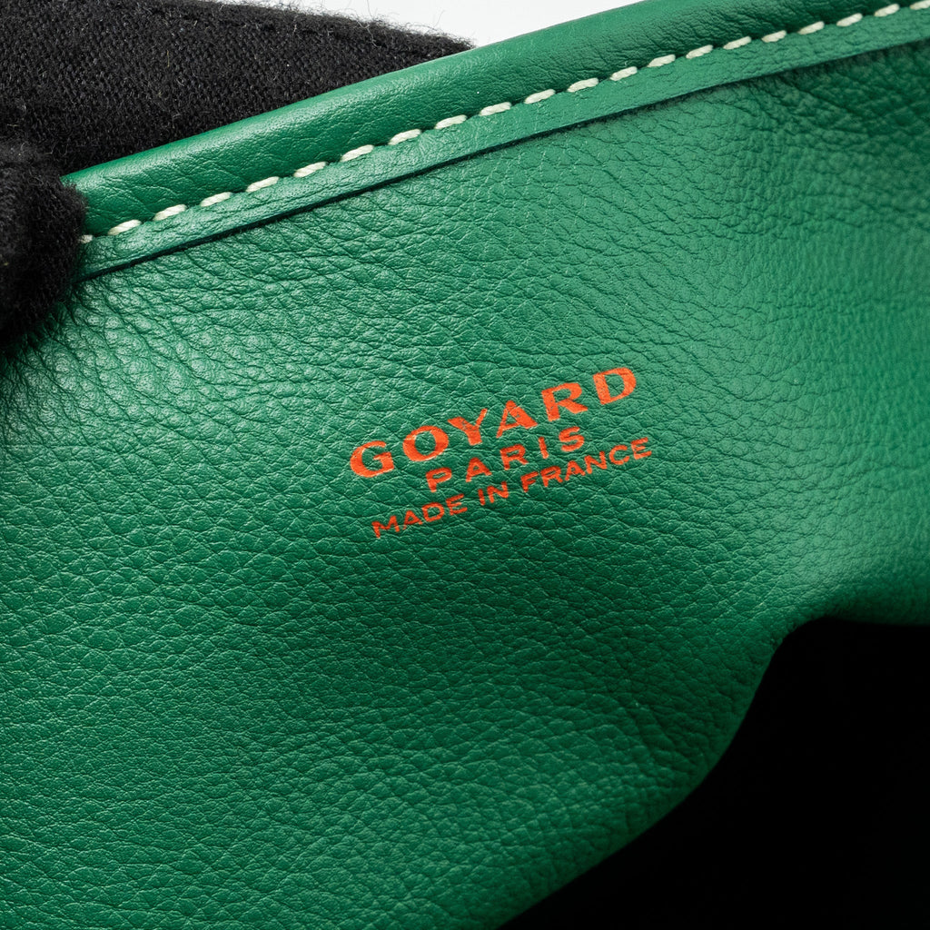 GOYARD MINI ANJOU TOTE BAG GOYARDLINE CANVAS / CALFSKIN GREEN SHW