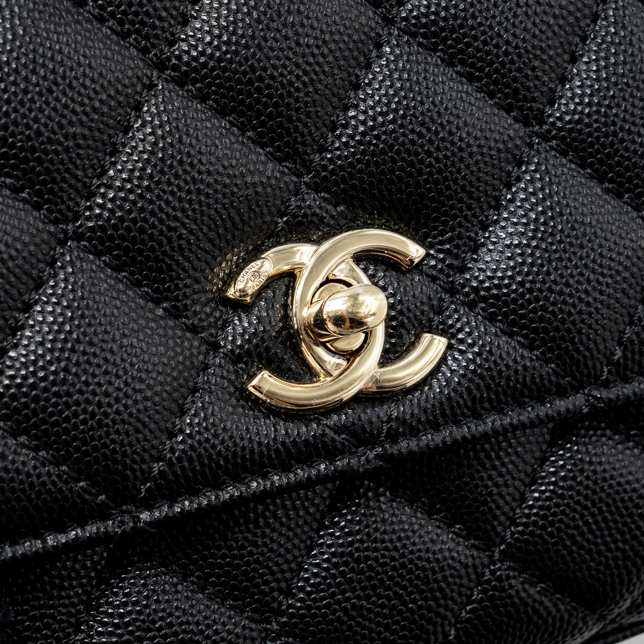 CHANEL COCO HANDLE EXTRA MINI CAVIAR BLACK LGHW(MICROCHIP)
