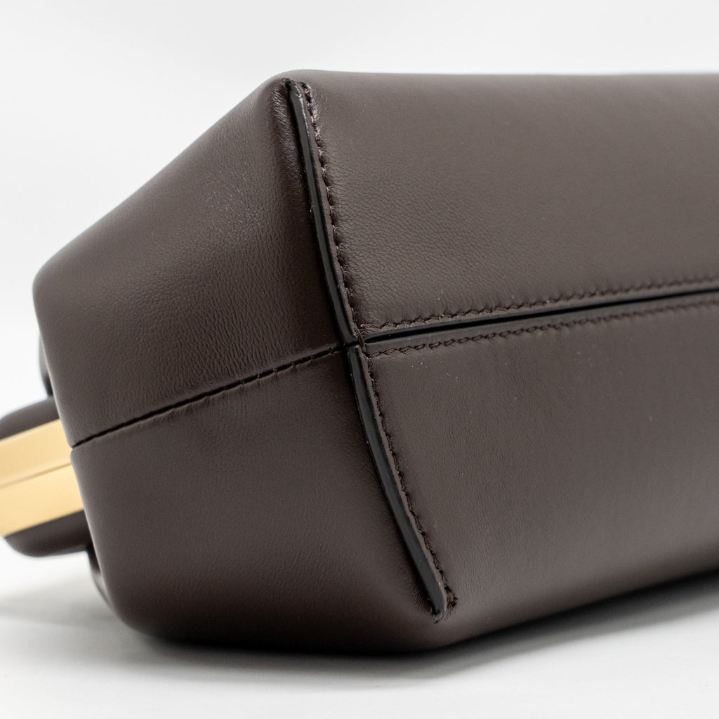 FENDI SMALL FENDI FIRST CLUTCH BAG NAPPA BROWN GHW