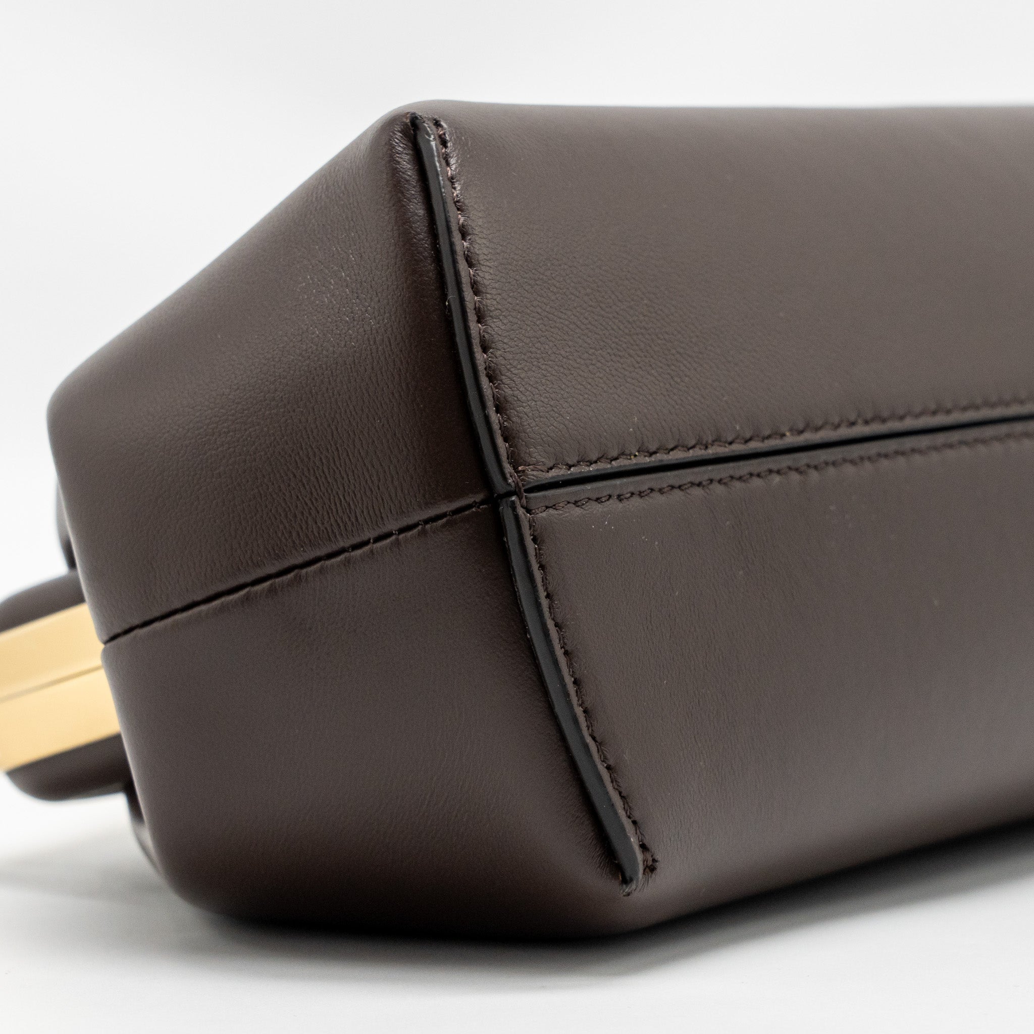 FENDI SMALL FENDI FIRST CLUTCH BAG NAPPA BROWN GHW