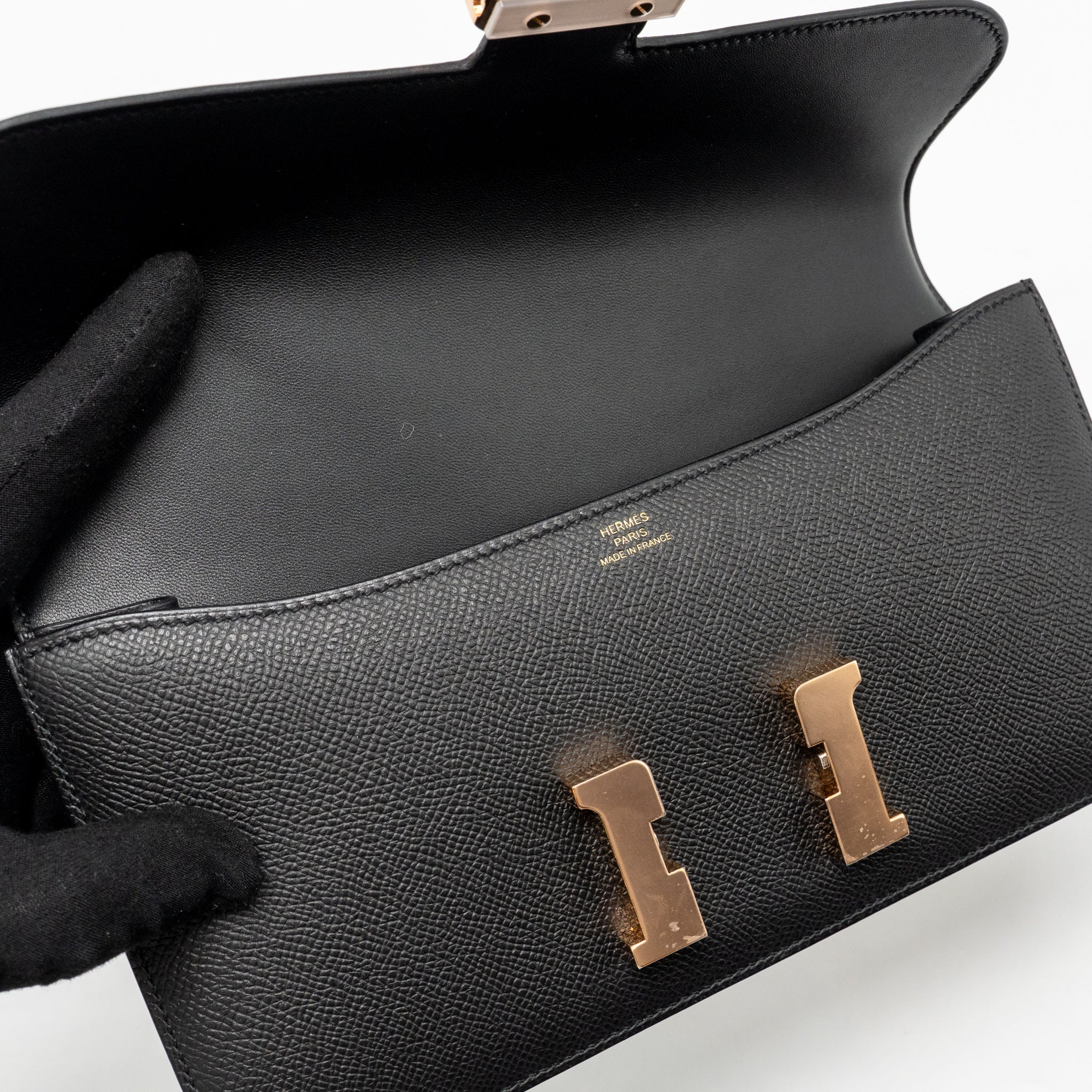 HERMES CONSTANCE ELAN EPSOM BLACK RGHW