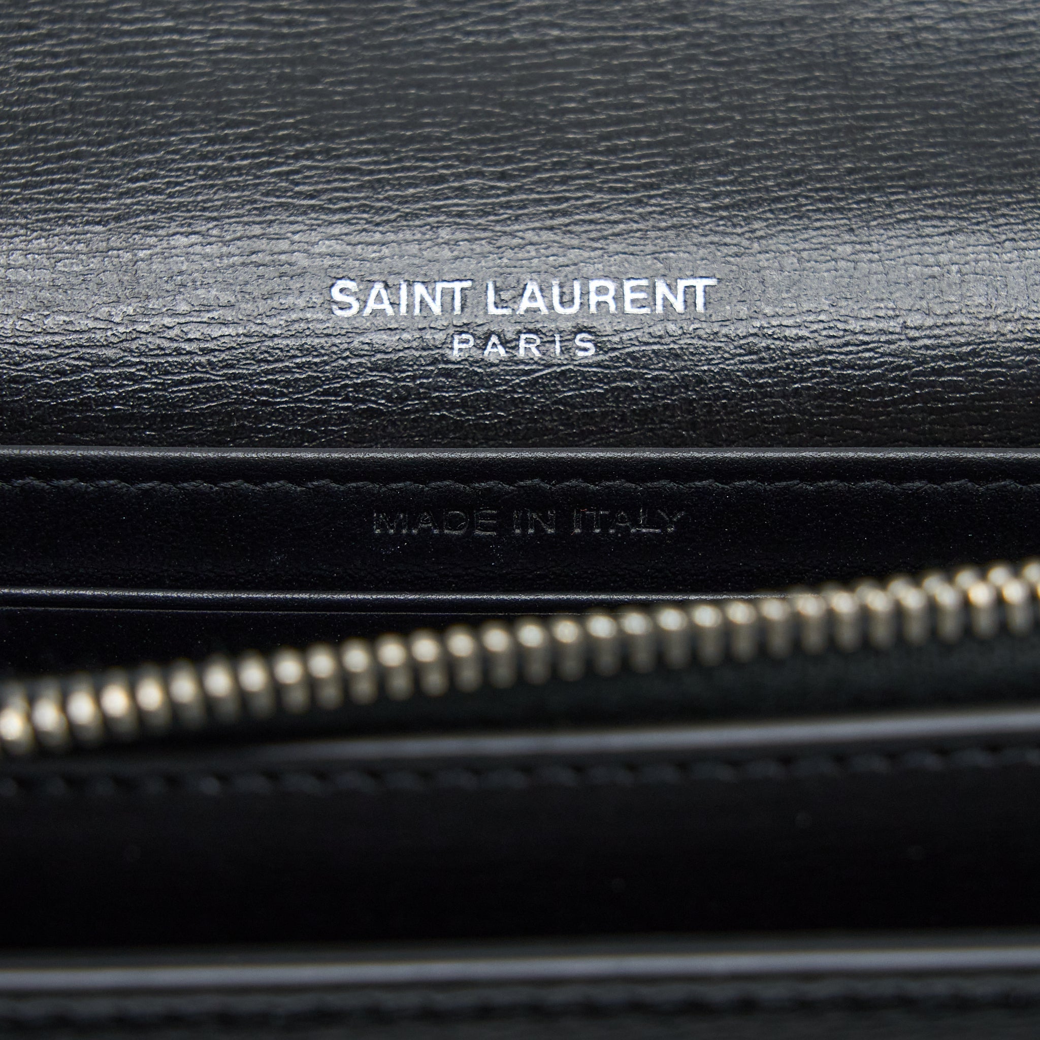 SAINT LAURENT SUNSET CHAIN WALLET SMOOTH CALFSKIN BLACK SHW