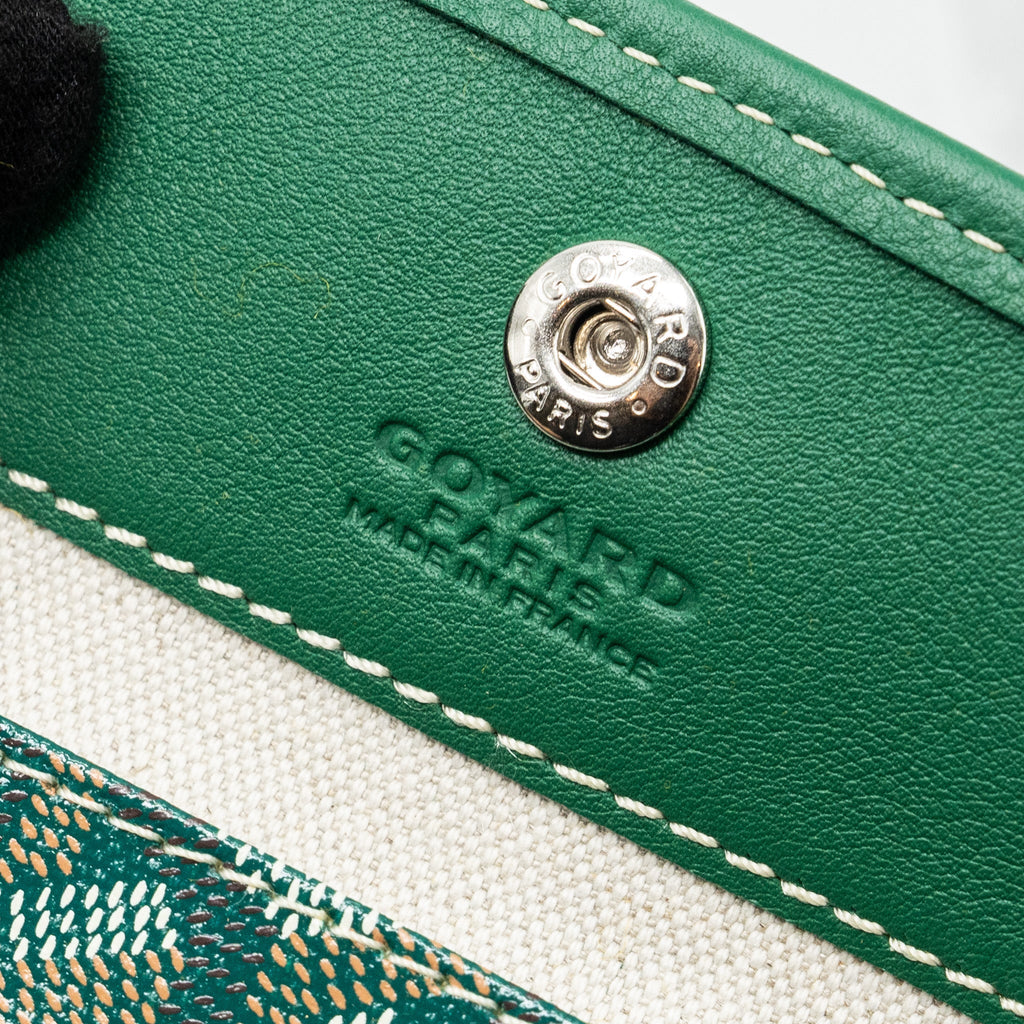 GOYARD MINI ANJOU TOTE BAG GOYARDLINE CANVAS / CALFSKIN GREEN SHW