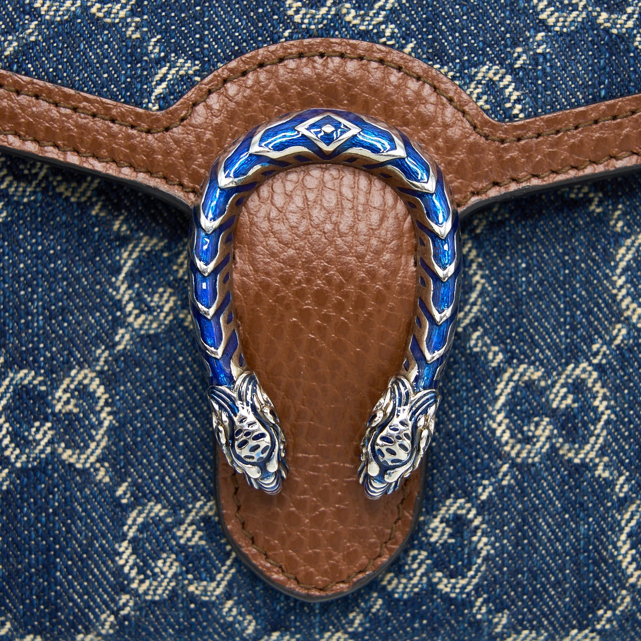 GUCCI DIONYSUS WALLET ON CHAIN GG SUPREME DENIM/LEATHER MULTICOLOURED HARDWARE