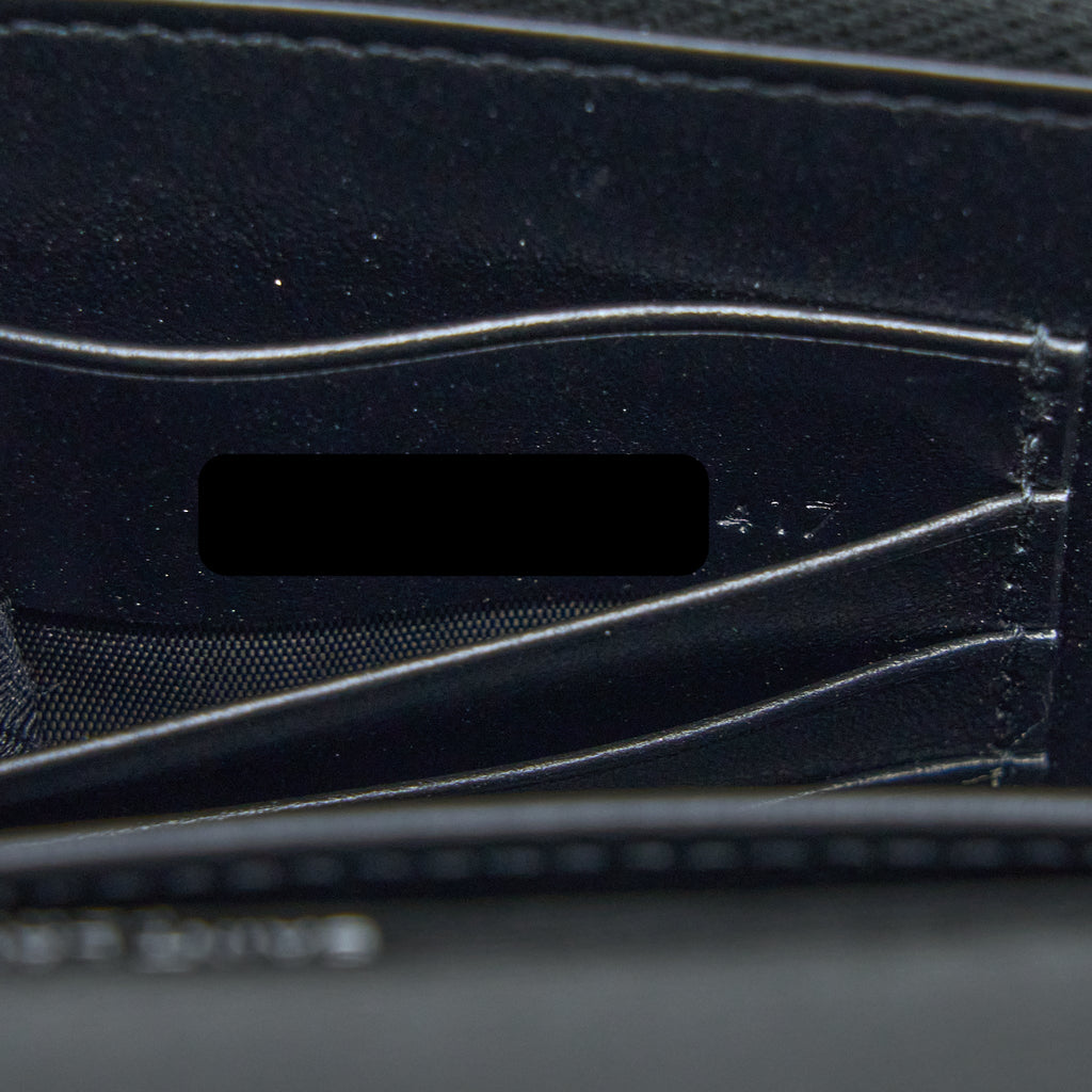 SAINT LAURENT SUNSET CHAIN WALLET SMOOTH CALFSKIN BLACK SHW