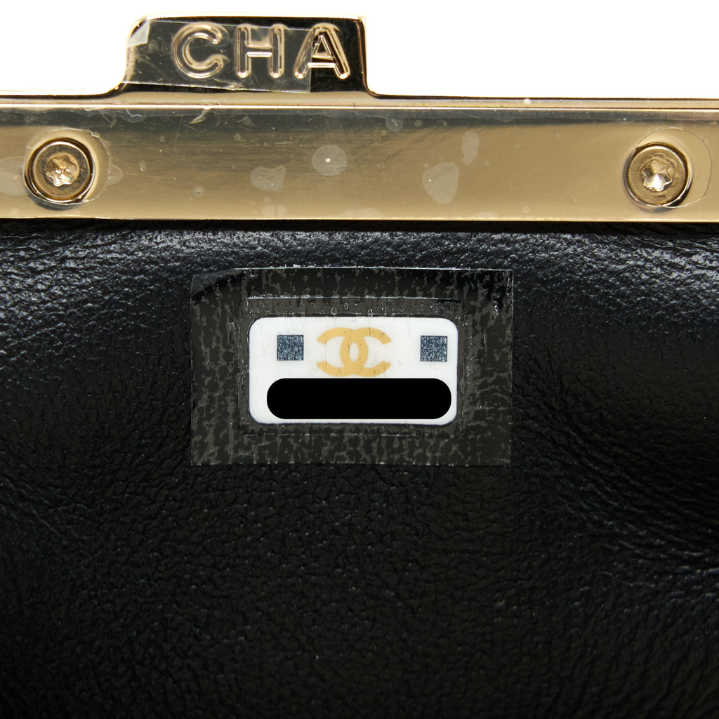CHANEL QUILTED MINI CLIP WITH CHAIN AGED CALFSKIN BLACK LGHW