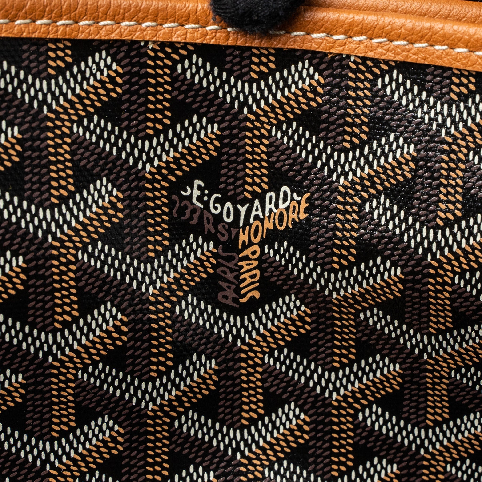 GOYARD SAINT LOUIS PM TOTE BAG GOYARDINE CANVAS BLACK/BROWN SHW