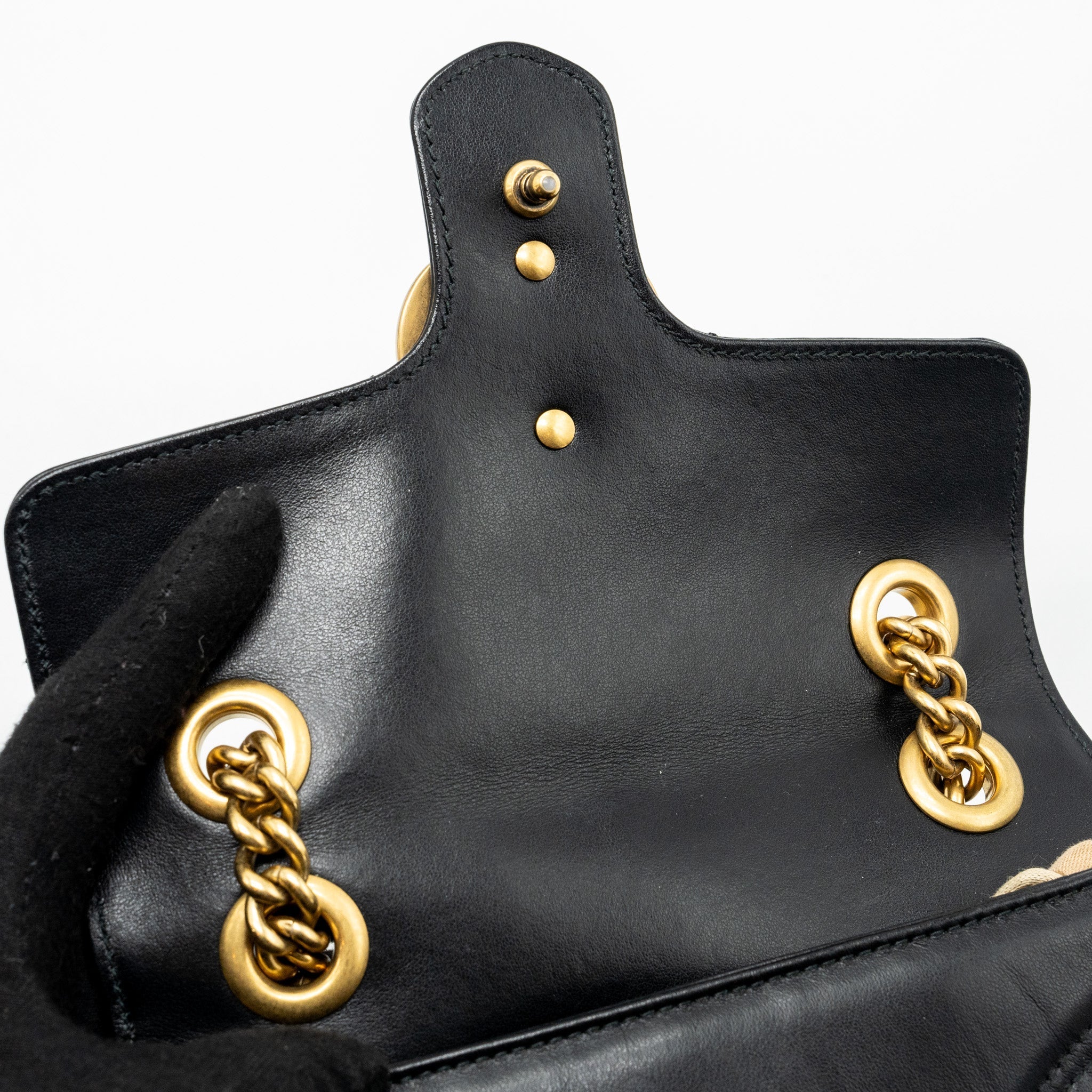 GUCCI MINI MARMONT BAG CALFSKIN BLACK GHW