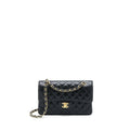 CHANEL SMALL CLASSIC DOUBLE FLAP BAG CAVIAR BLACK GHW (MICROCHIP)