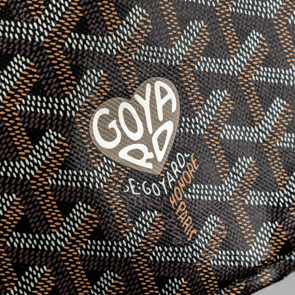 GOYARD BOHEME HOBO BAG GOYARDLINE CANVAS CALFSKIN BLACK LIMITED EDITION SHW