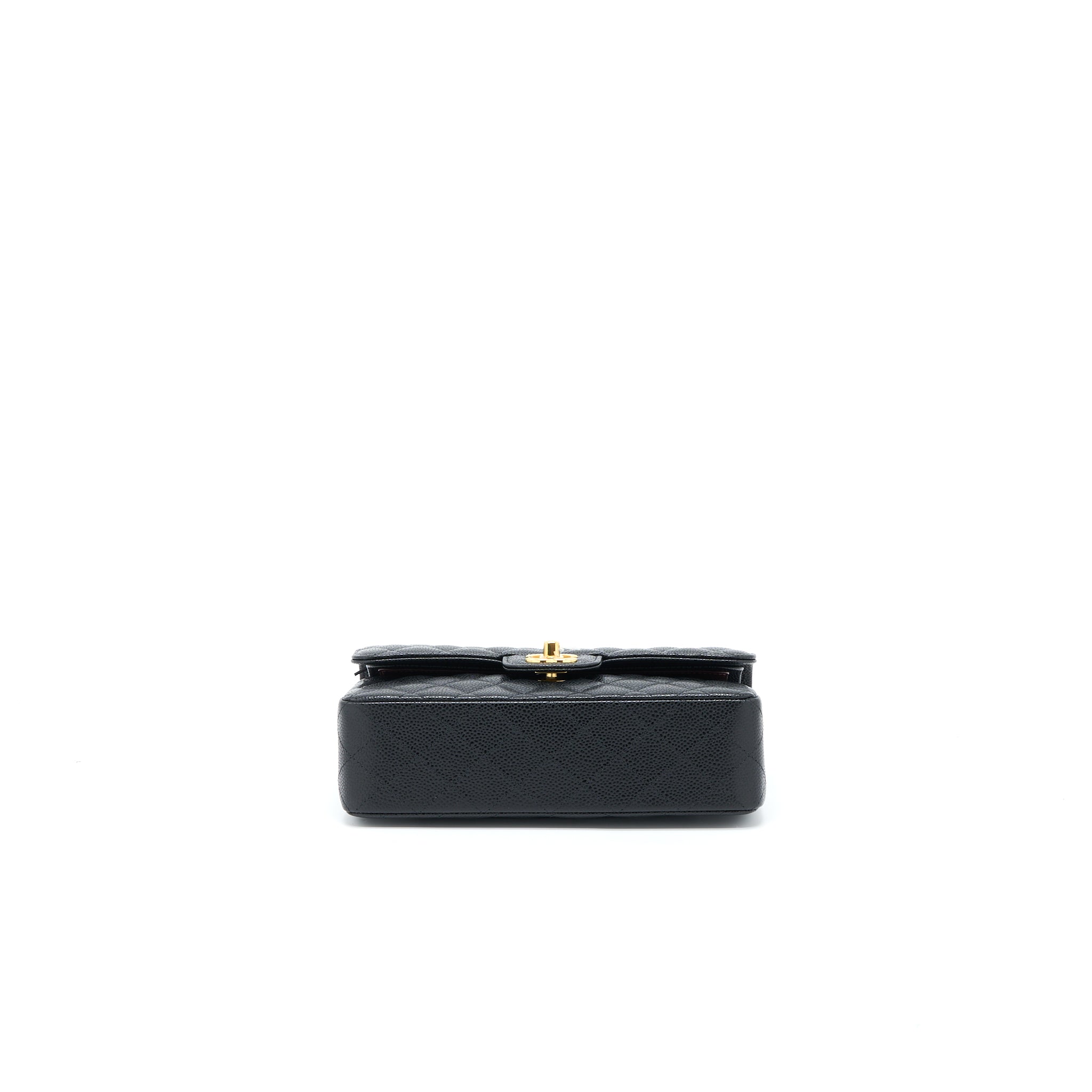 CHANEL SMALL CLASSIC DOUBLE FLAP BAG CAVIAR BLACK GHW (MICROCHIP)