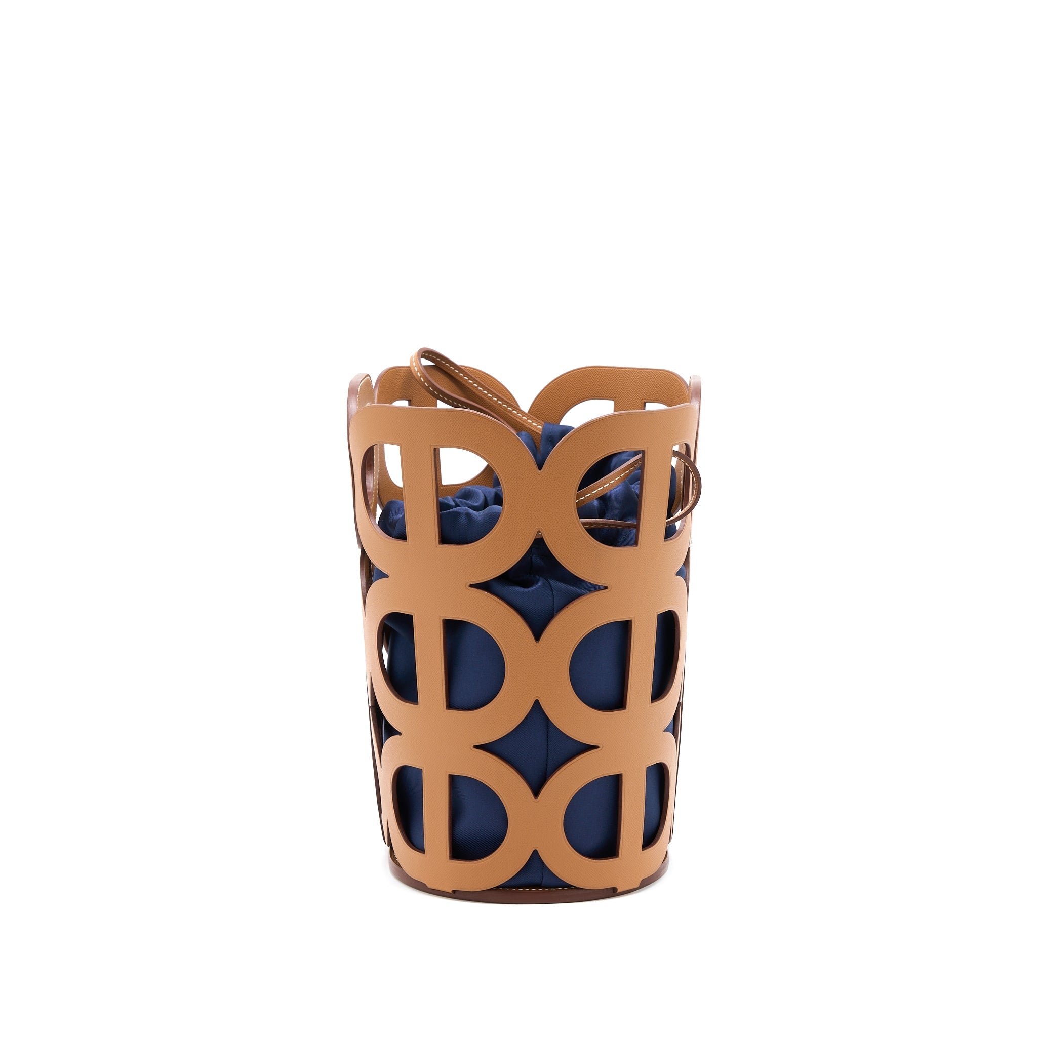 HERMES CHAINE D’ANCRE CABAS MADAME LEATHER GOLD / BLUE MARINE