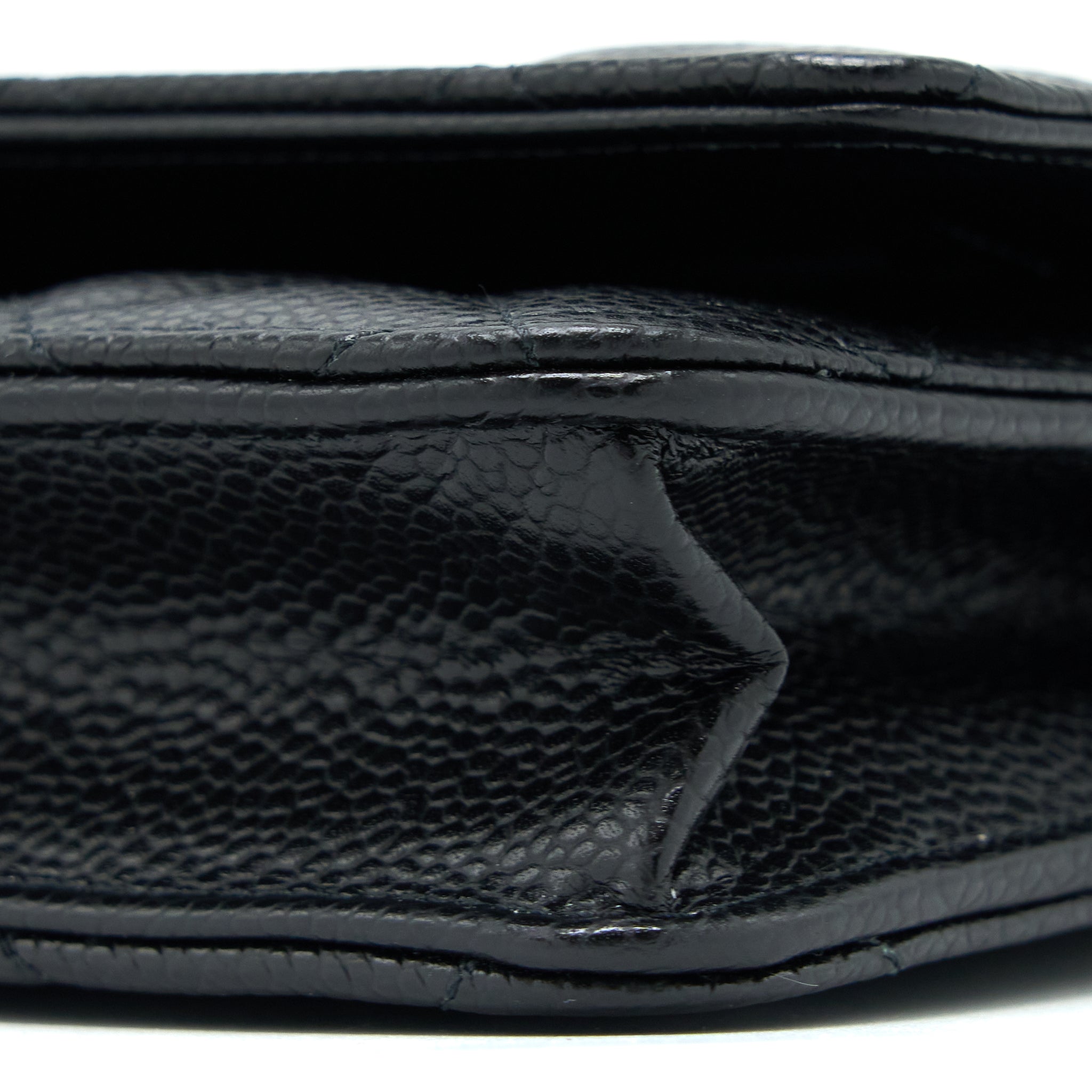 CHANEL CLASSIC WALLET ON CHAIN CAVIAR BLACK GHW (MICROCHIP)