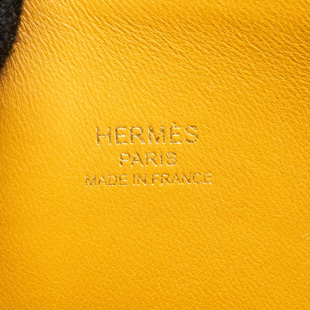 HERMES MINI BOLIDE CHÈVRE MYSORE CARAMEL MULTICOLOUR STRAP GHW