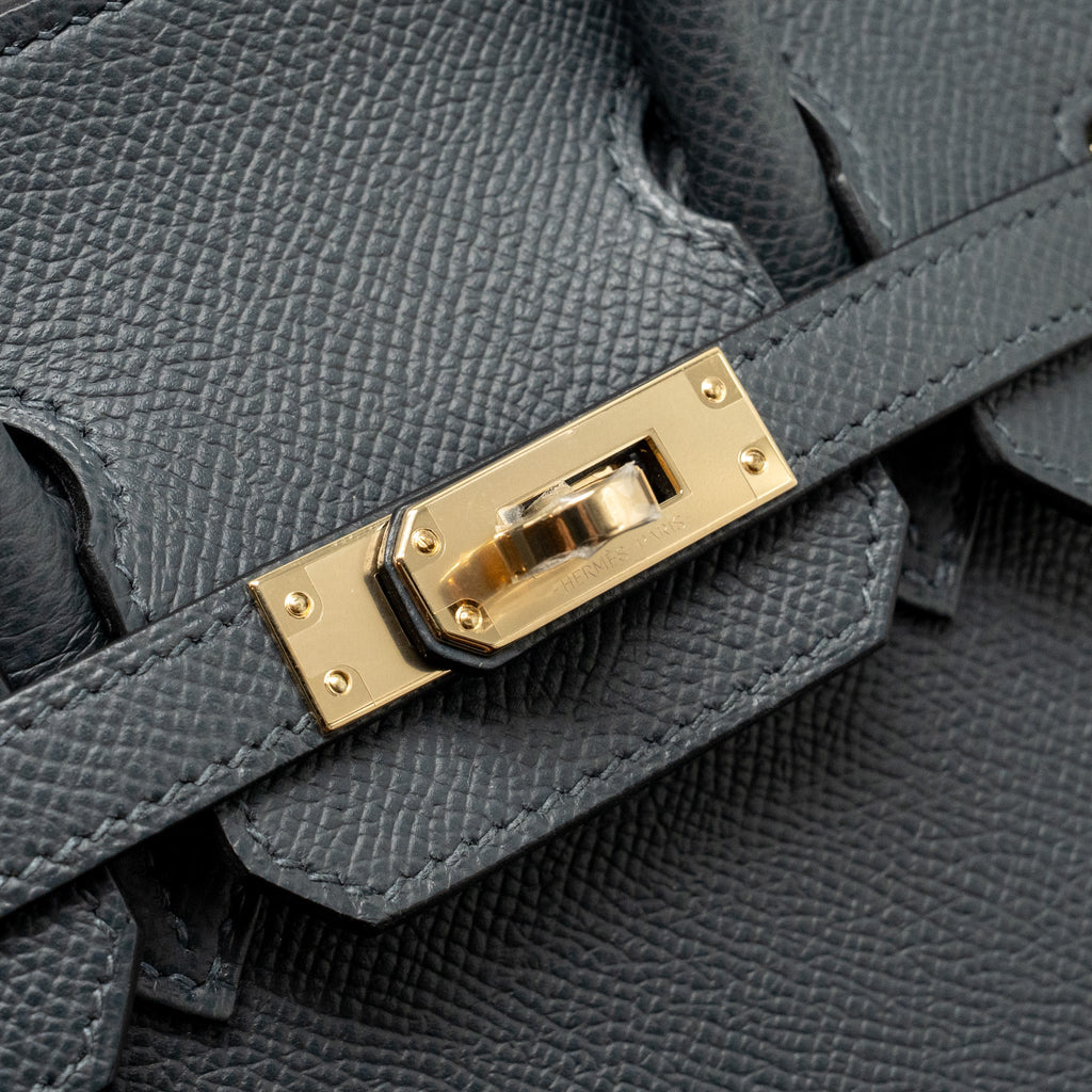 HERMES BIRKIN 25 SELLIER EPSOM H0 GRIS MISTY LGHW