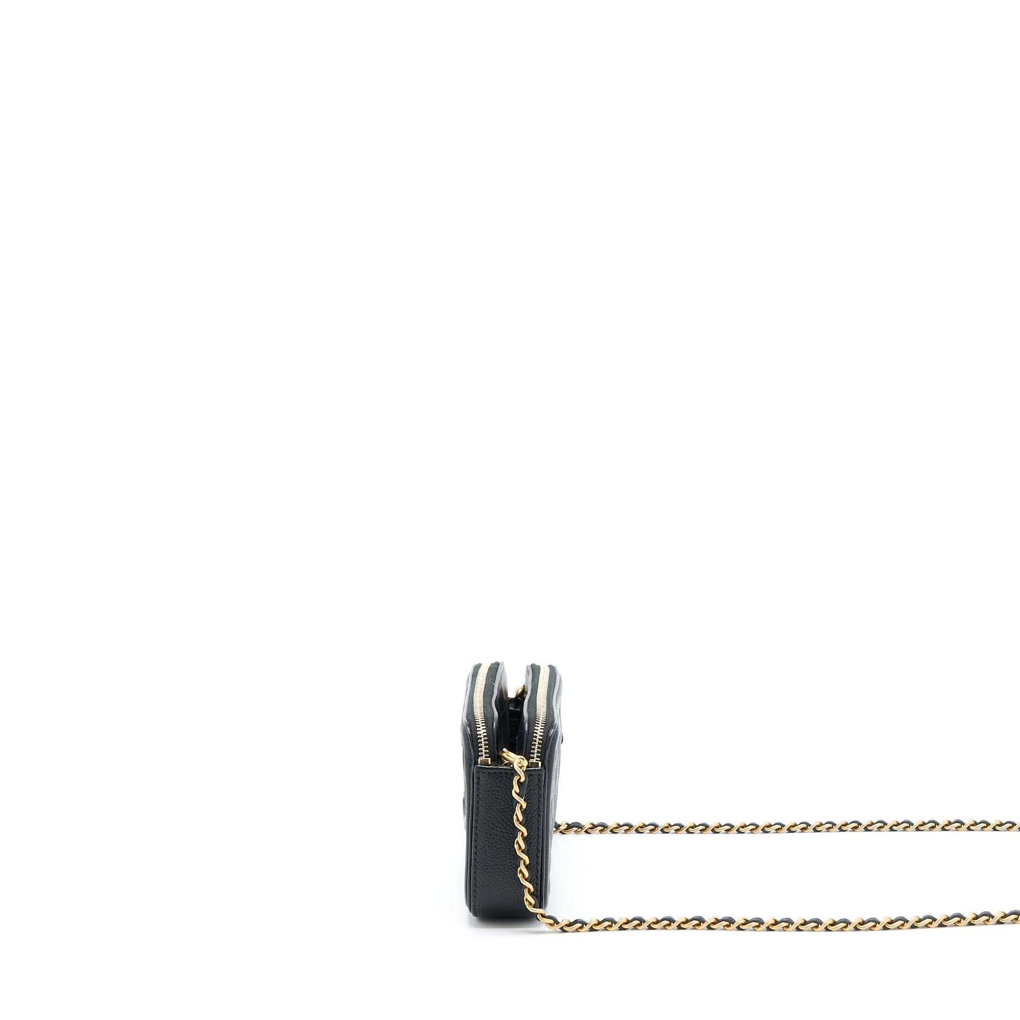 CHANEL FILIGREE LONG WALLET ON CHAIN CAVIAR BLACK GHW