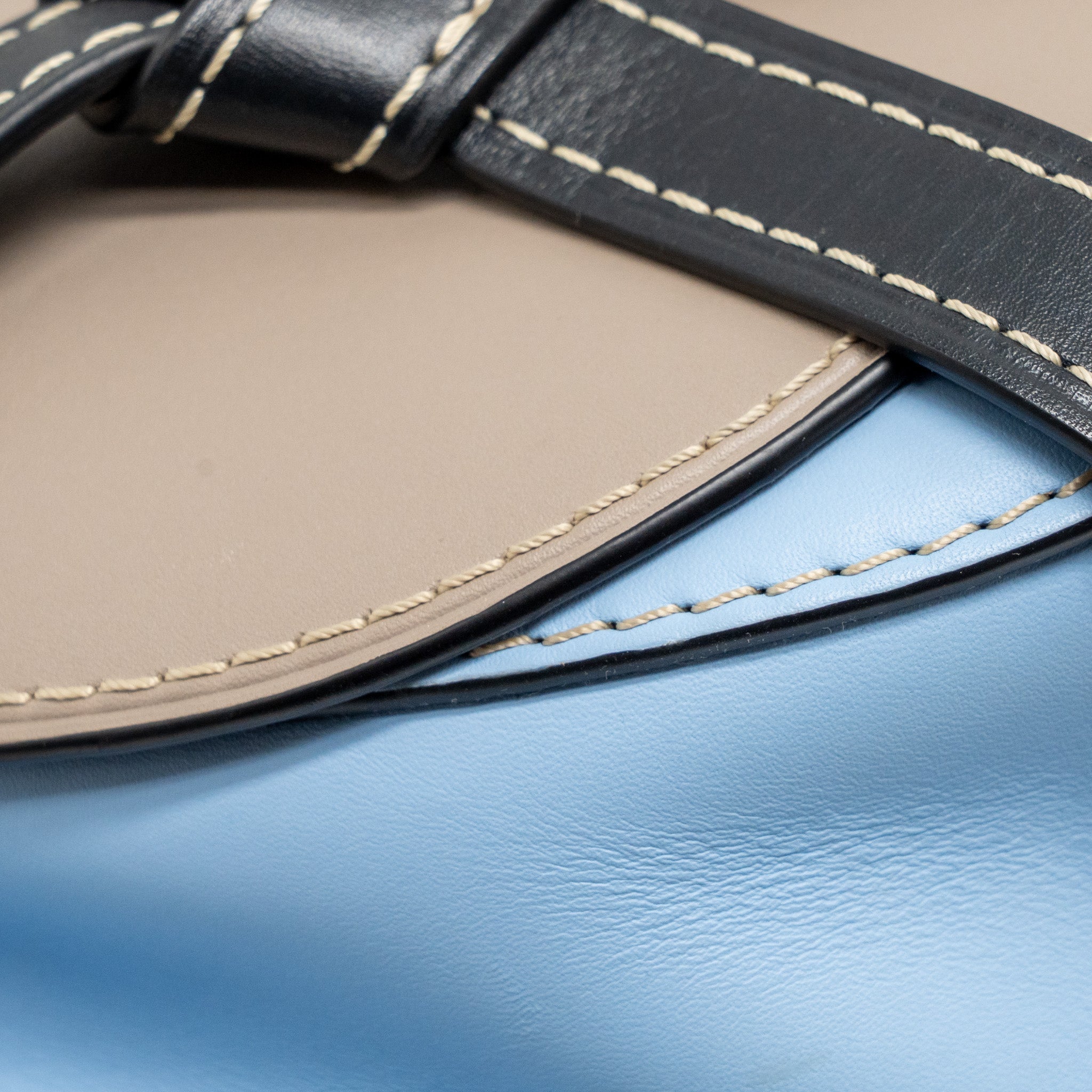 LOEWE SMALL GATE BAG CALFSKIN GREY/BLUE/MULTICOLOUR