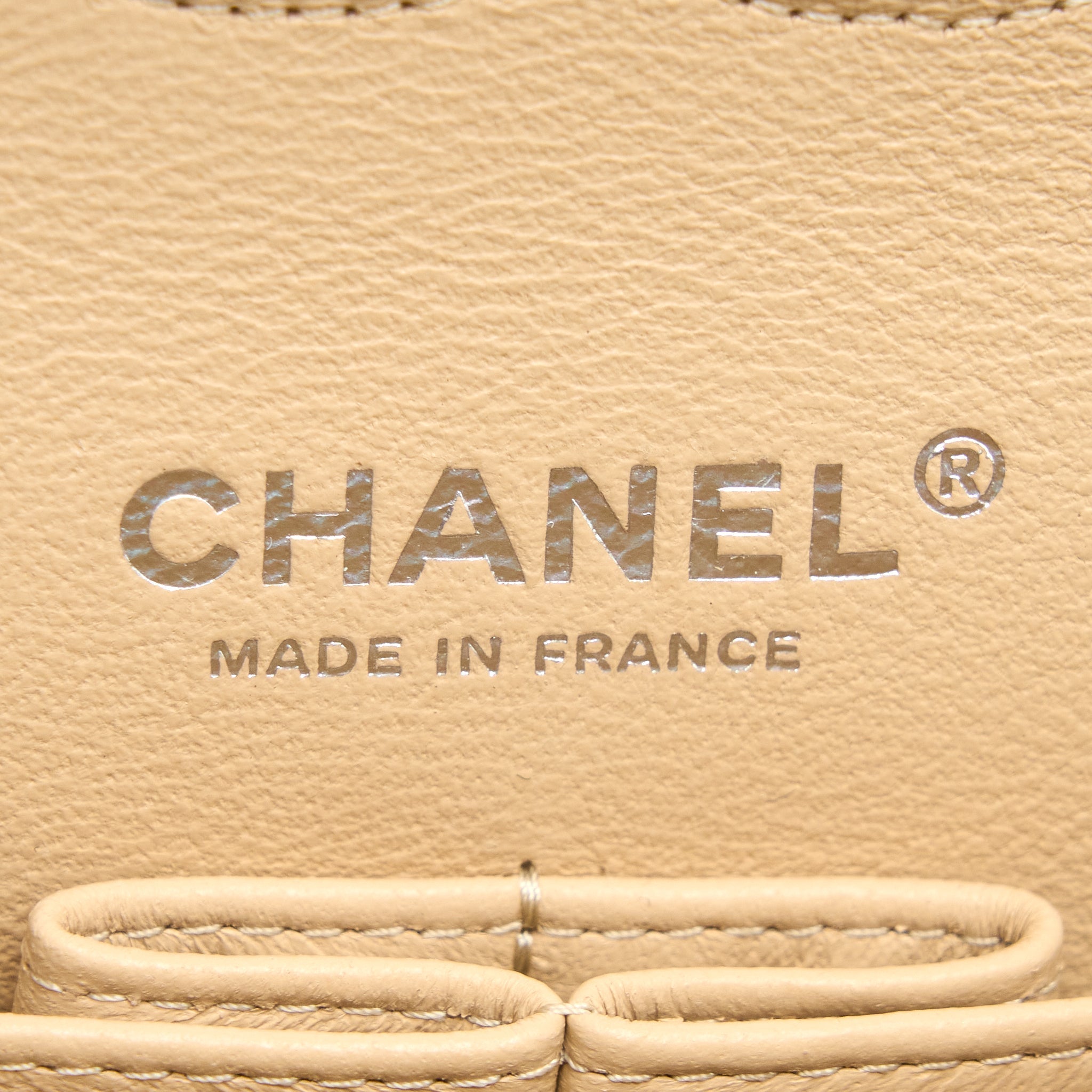 CHANEL CLASSIC DOUBLE FLAP BAG CAVIAR LIGHT BEIGE SHW