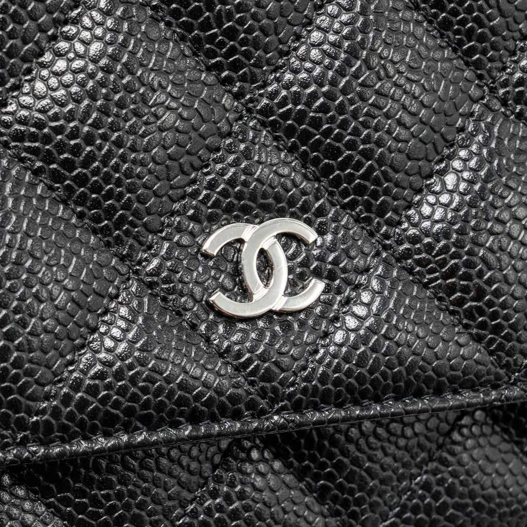 CHANEL CLASSIC WALLET ON CHAIN CAVIAR BLACK SHW (MICROCHIP)