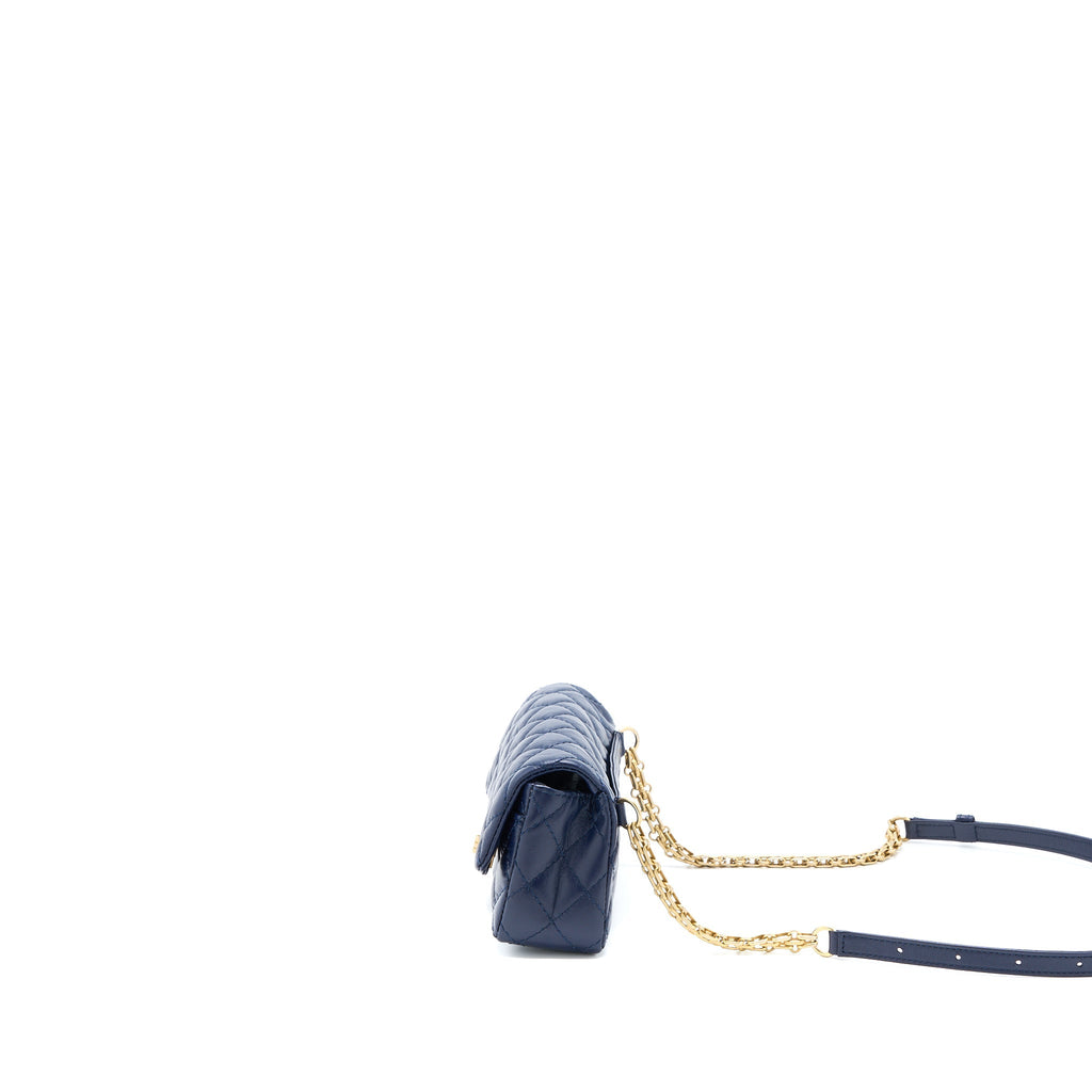 CHANEL 2.55 REISSUE MINI WAIST BELT BAG AGED CALFSKIN NAVY GHW