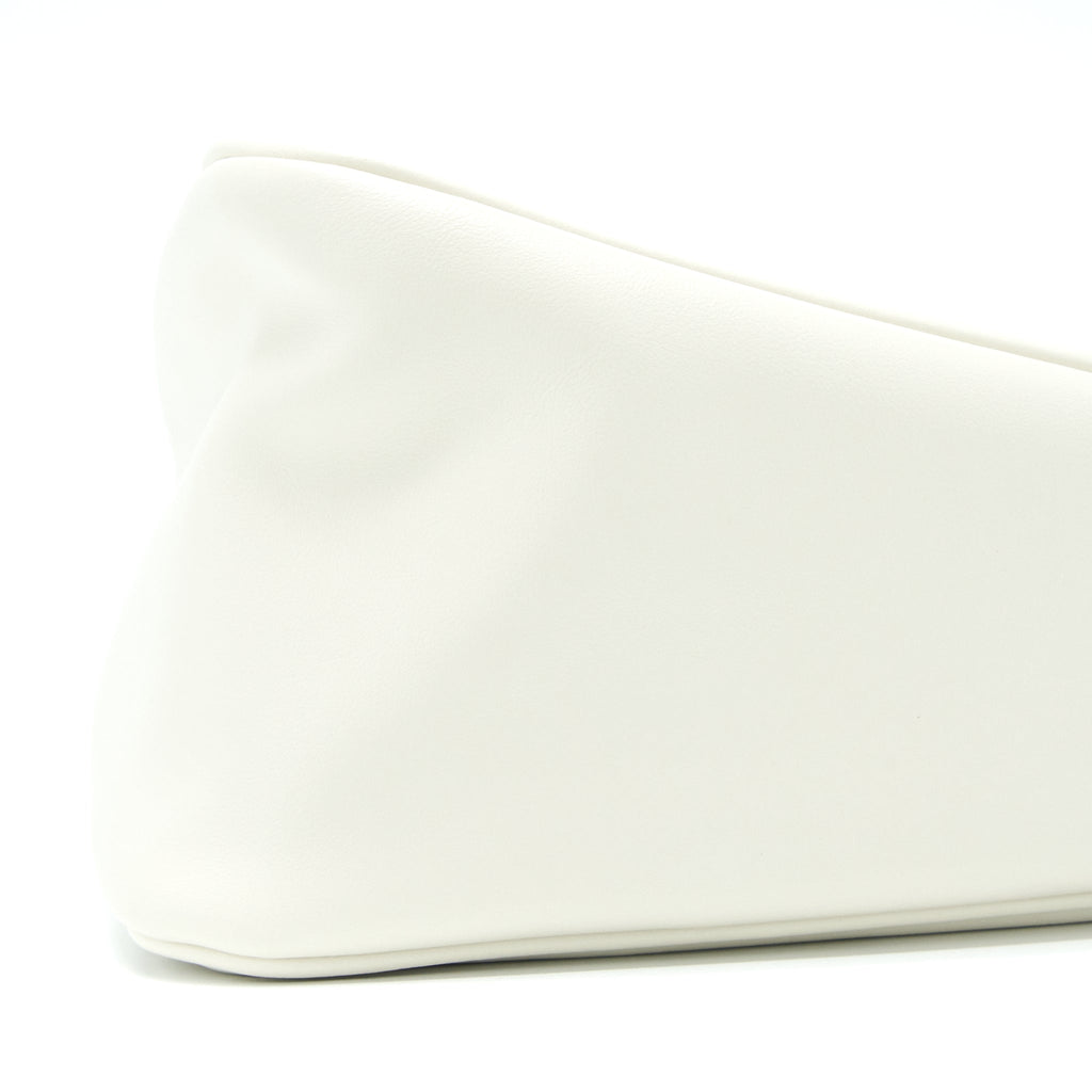 PRADA TRIANGLE LEATHER SHOULDER BAG WHITE SHW