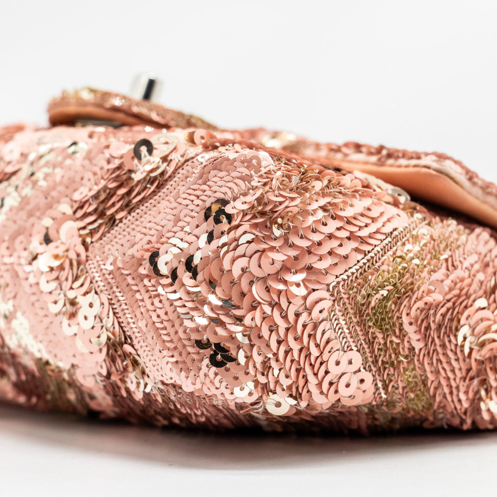 CHANEL CHEVRON MINI FLAP BAG SEQUIN PINK / MULTICOLOUR SHW