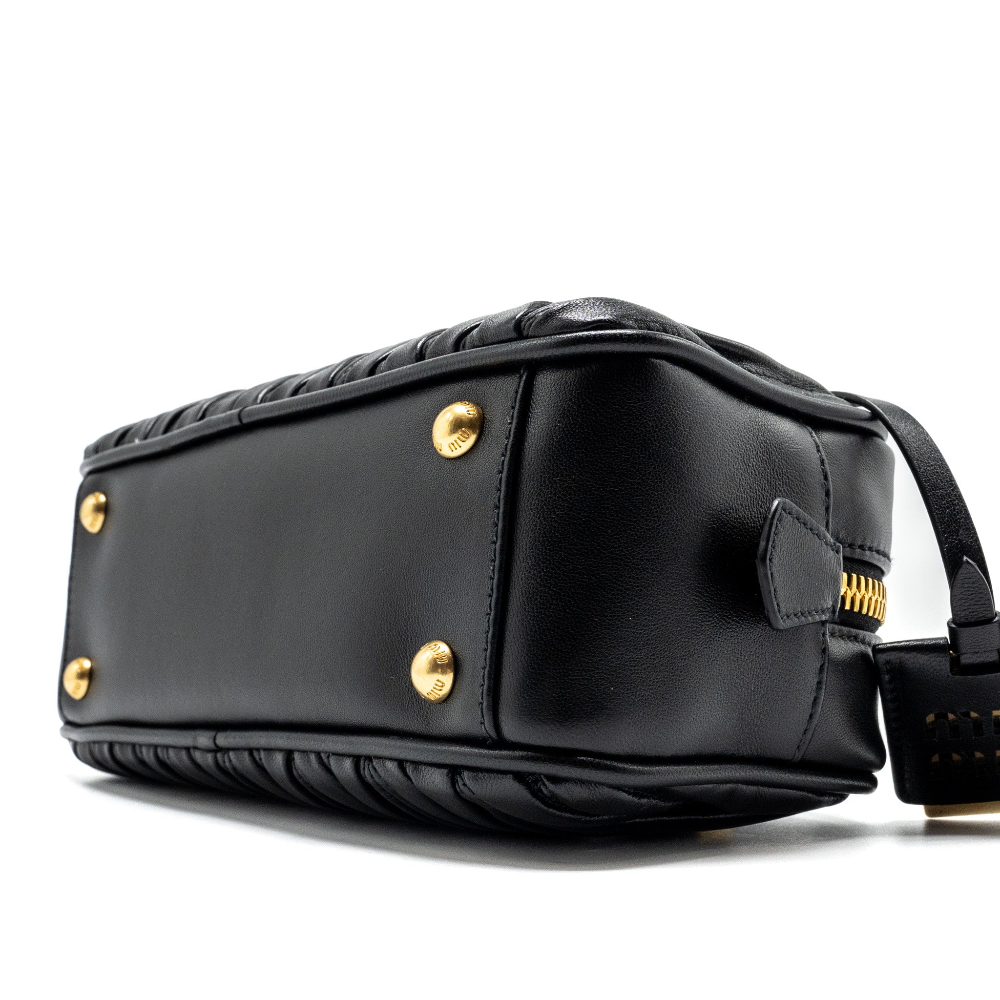 MIU MIU ARCADIE MATELASSE NAPPA BAG BLACK GHW
