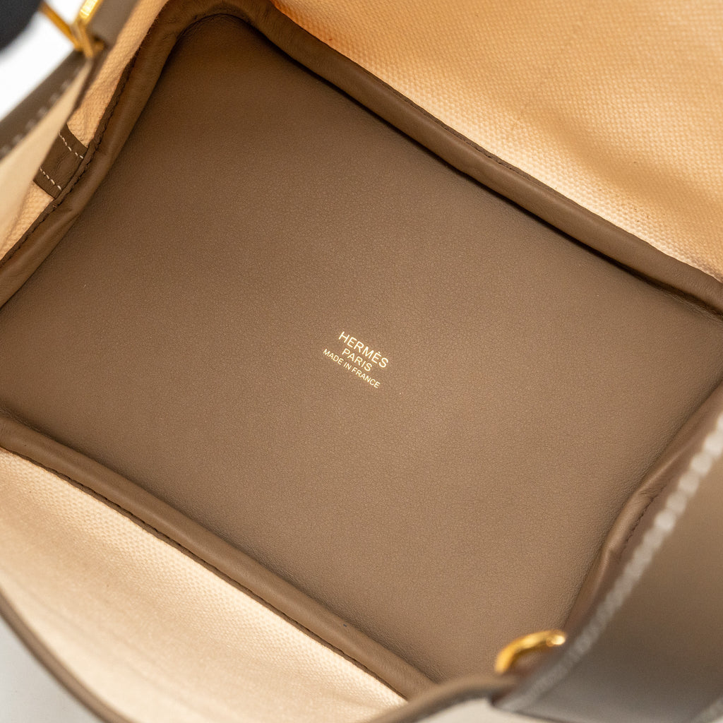 HERMES CARGO PICOTIN 18 LOCK BAG CANVAS/SWIFT ECRU/ETOUPE GHW