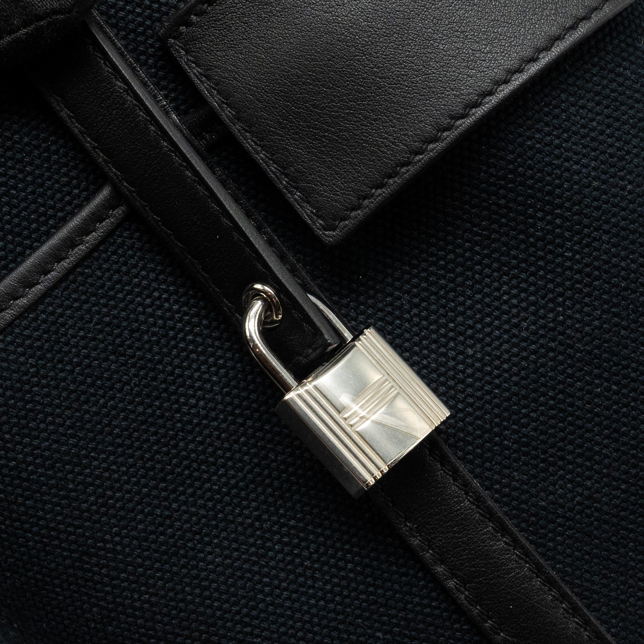 HERMES CARGO PICOTIN 18 LOCK BAG CANVAS / SWIFT BLACK SHW