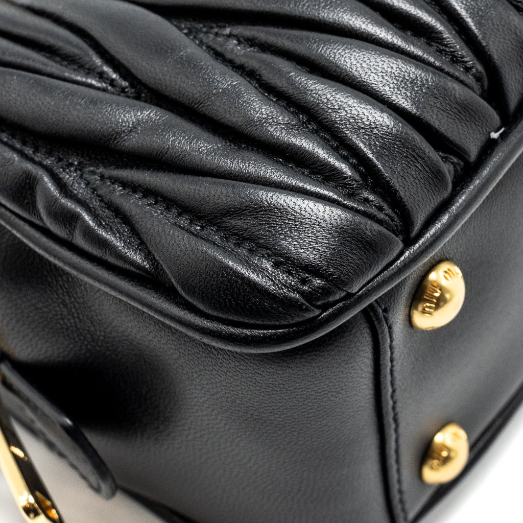 MIU MIU ARCADIE MATELASSE NAPPA BAG BLACK GHW
