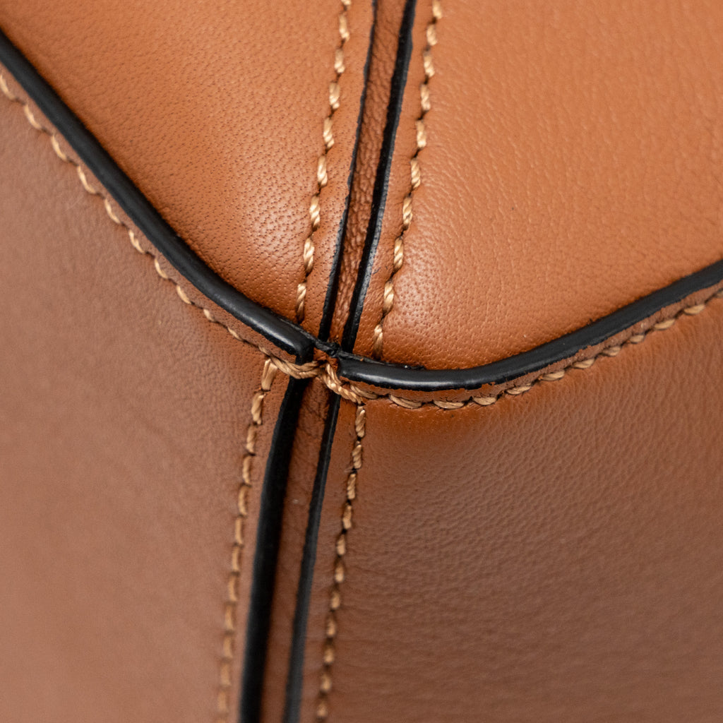 LOEWE SMALL PUZZLE BAG CALFSKIN TAN GHW