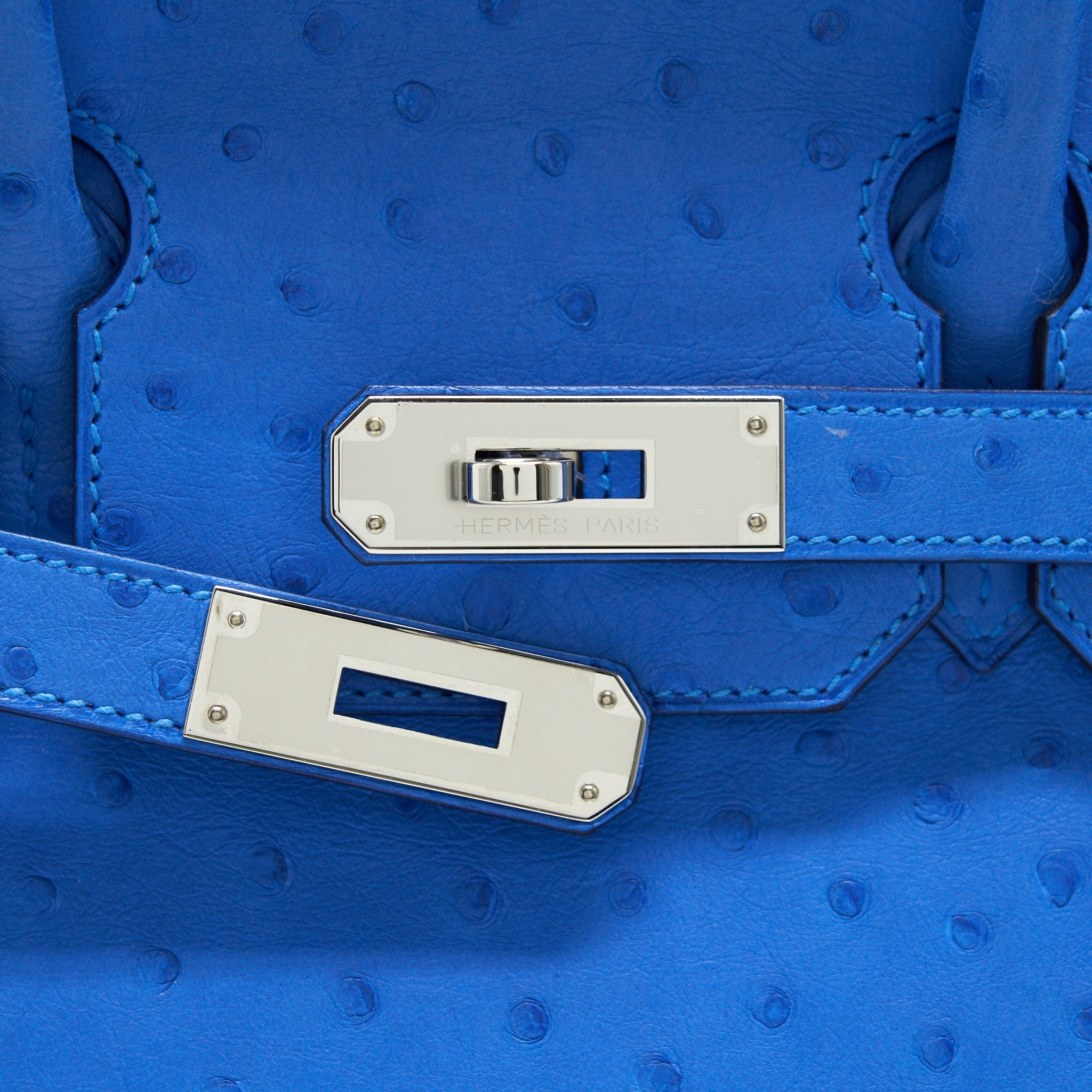 HERMES BIRKIN 30 OSTRICH 07 BLEUET SHW