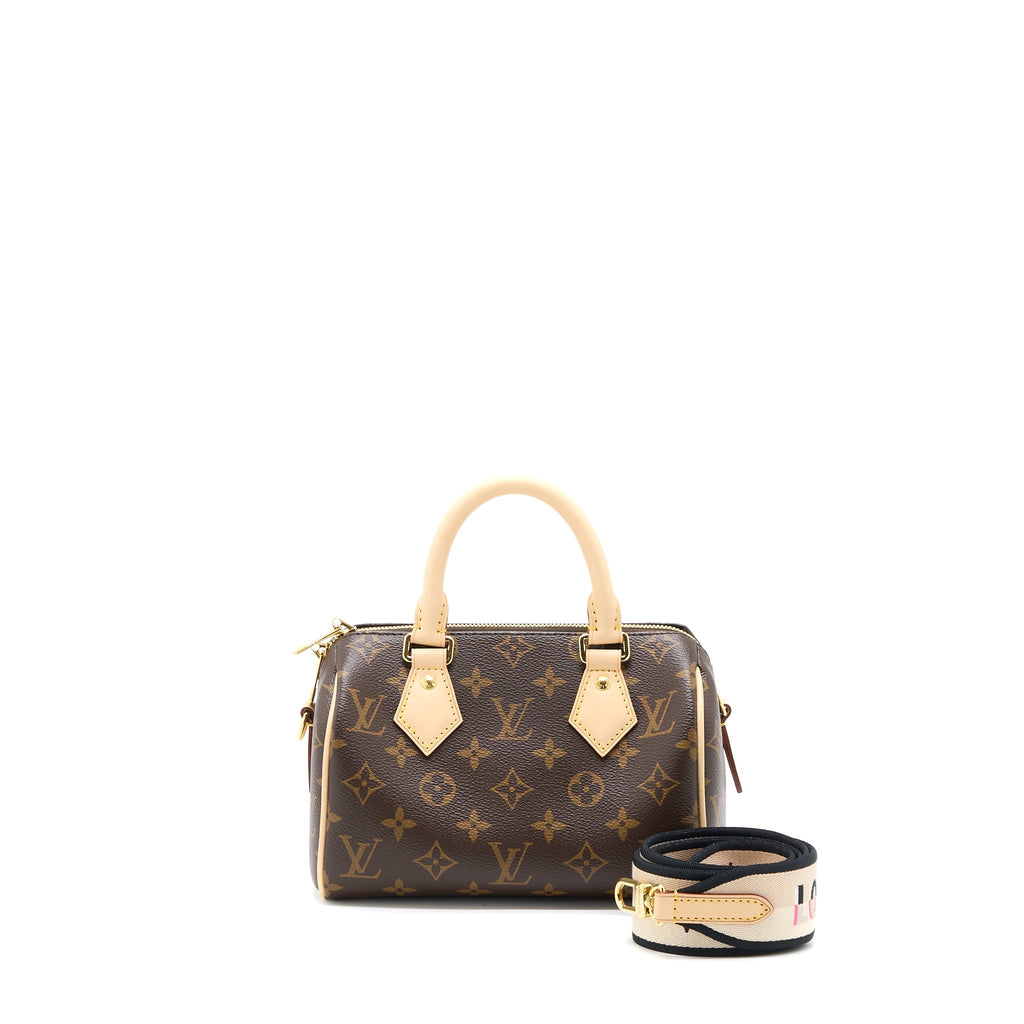 LOUIS VUITTON SPEEDY BANDOULIERE 20 MONOGRAM CANVAS BLACK/MULTICOLOUR STRAP GHW (NEW VERSION)