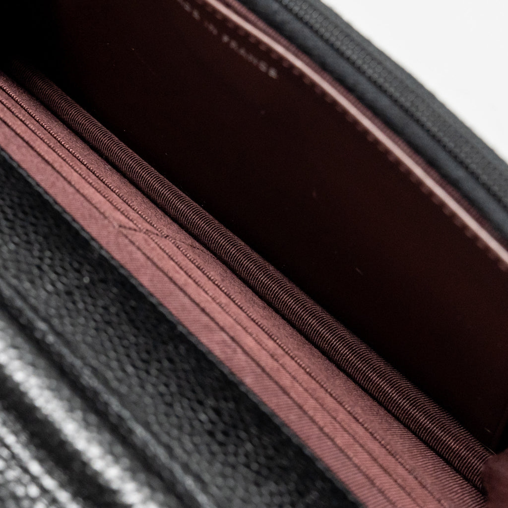 CHANEL CLASSIC WALLET ON CHAIN CAVIAR BLACK SHW (MICROCHIP)