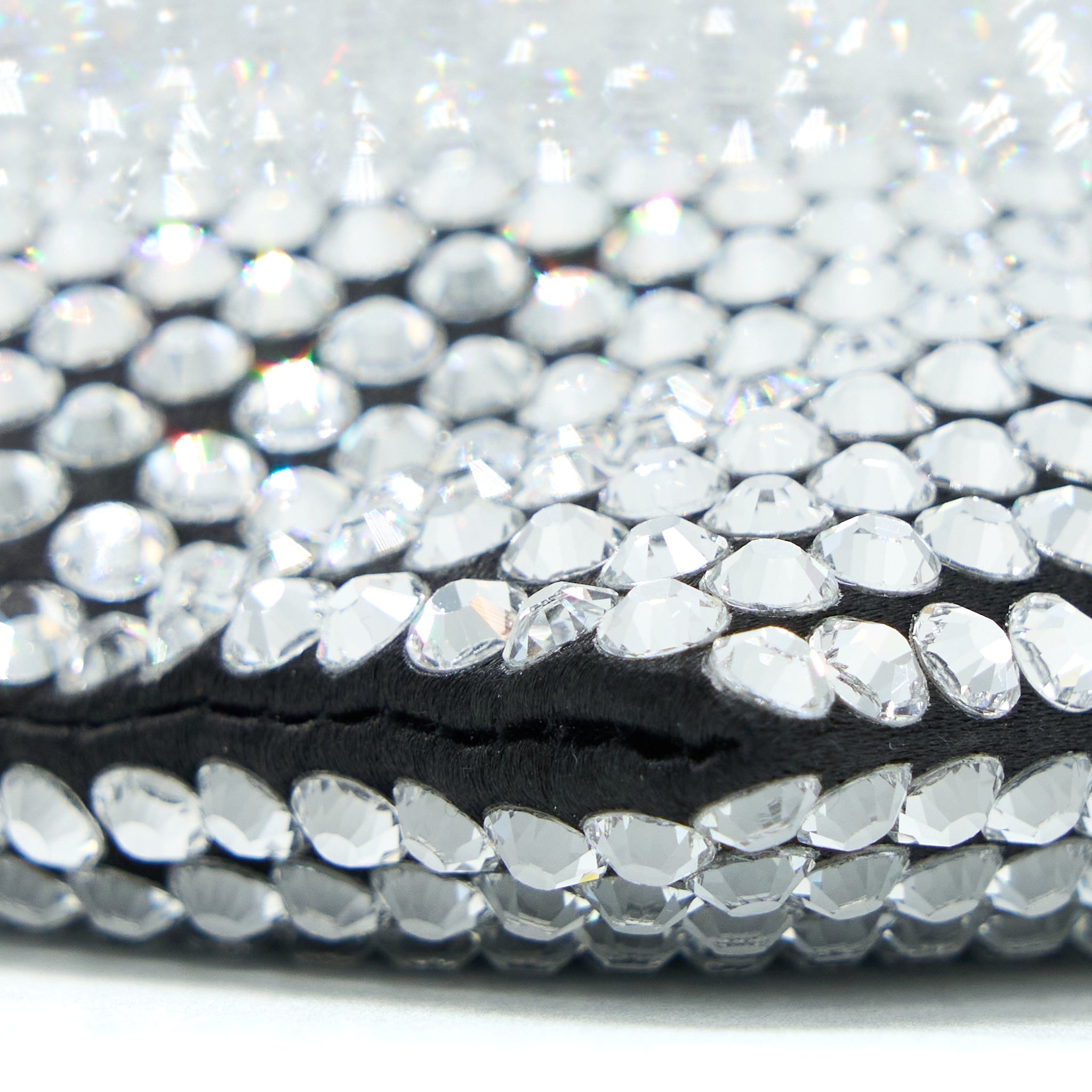 PRADA CRYSTAL SATIN HANDBAG WITH CRYSTAL BLACK SHW