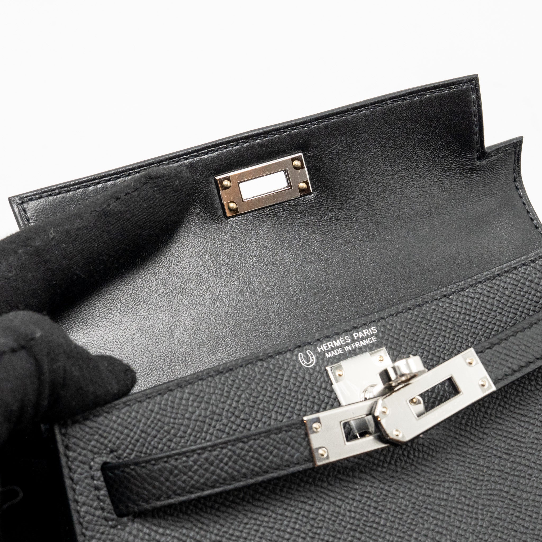 HERMES MINI KELLY II SPECIAL ORDER EPSOM BLACK SHW