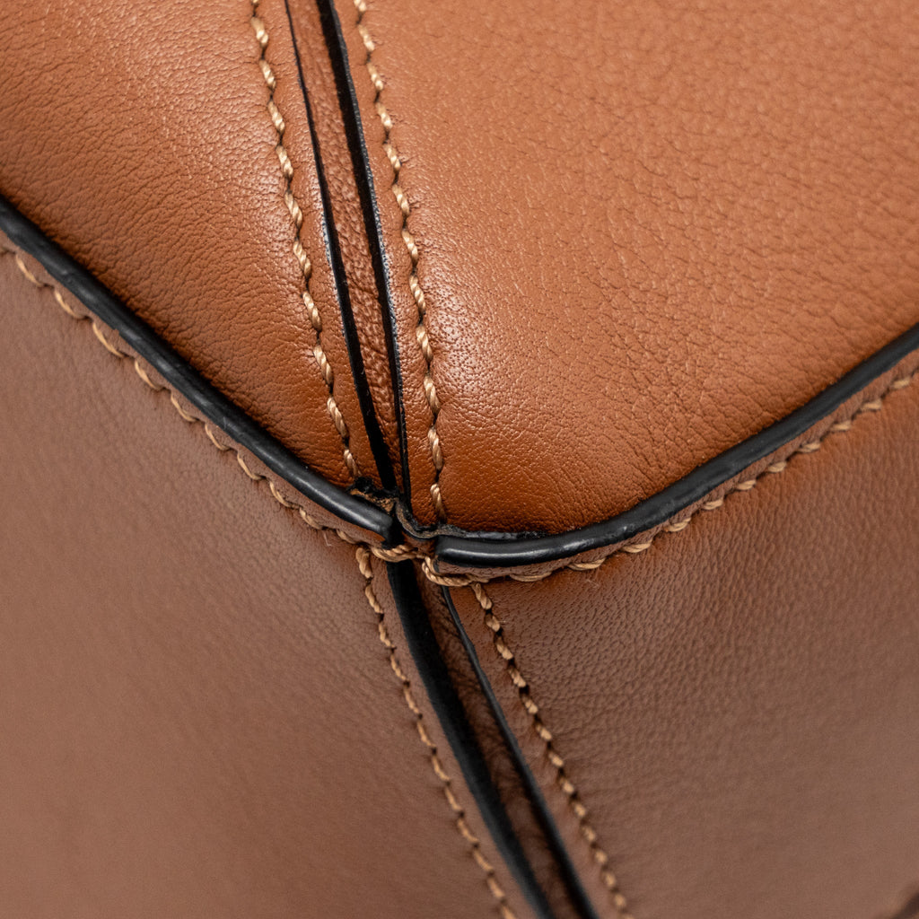 LOEWE SMALL PUZZLE BAG CALFSKIN TAN GHW